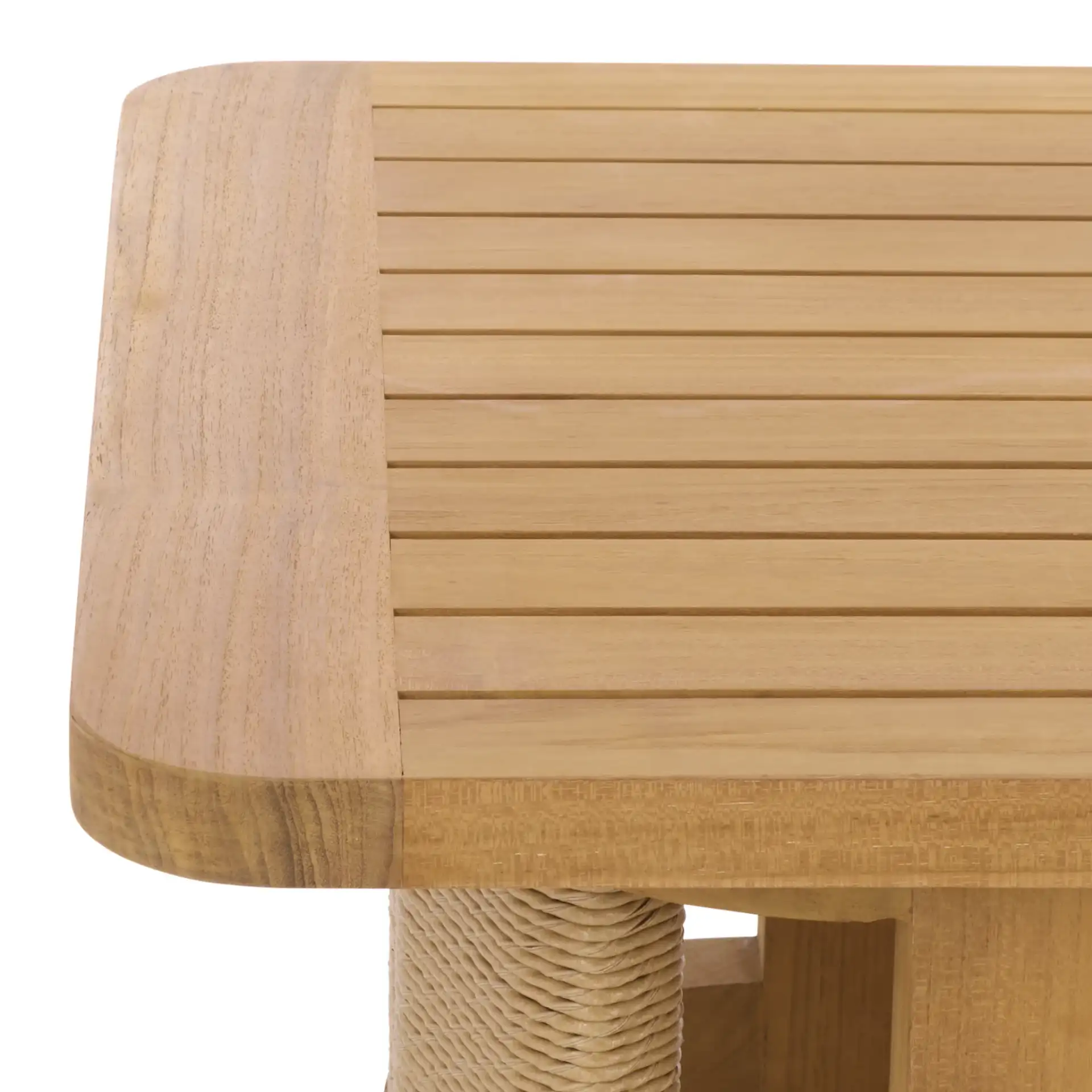Skipper Teak Coffee Table in Natural in a styled room