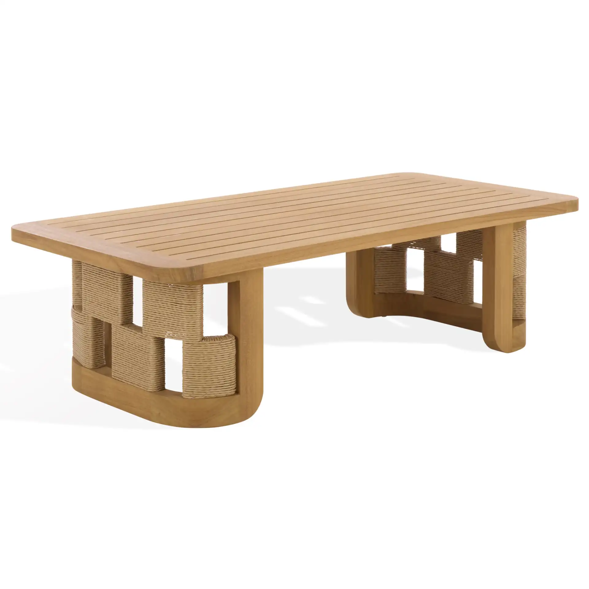 Skipper Teak Coffee Table in Natural, detail view
