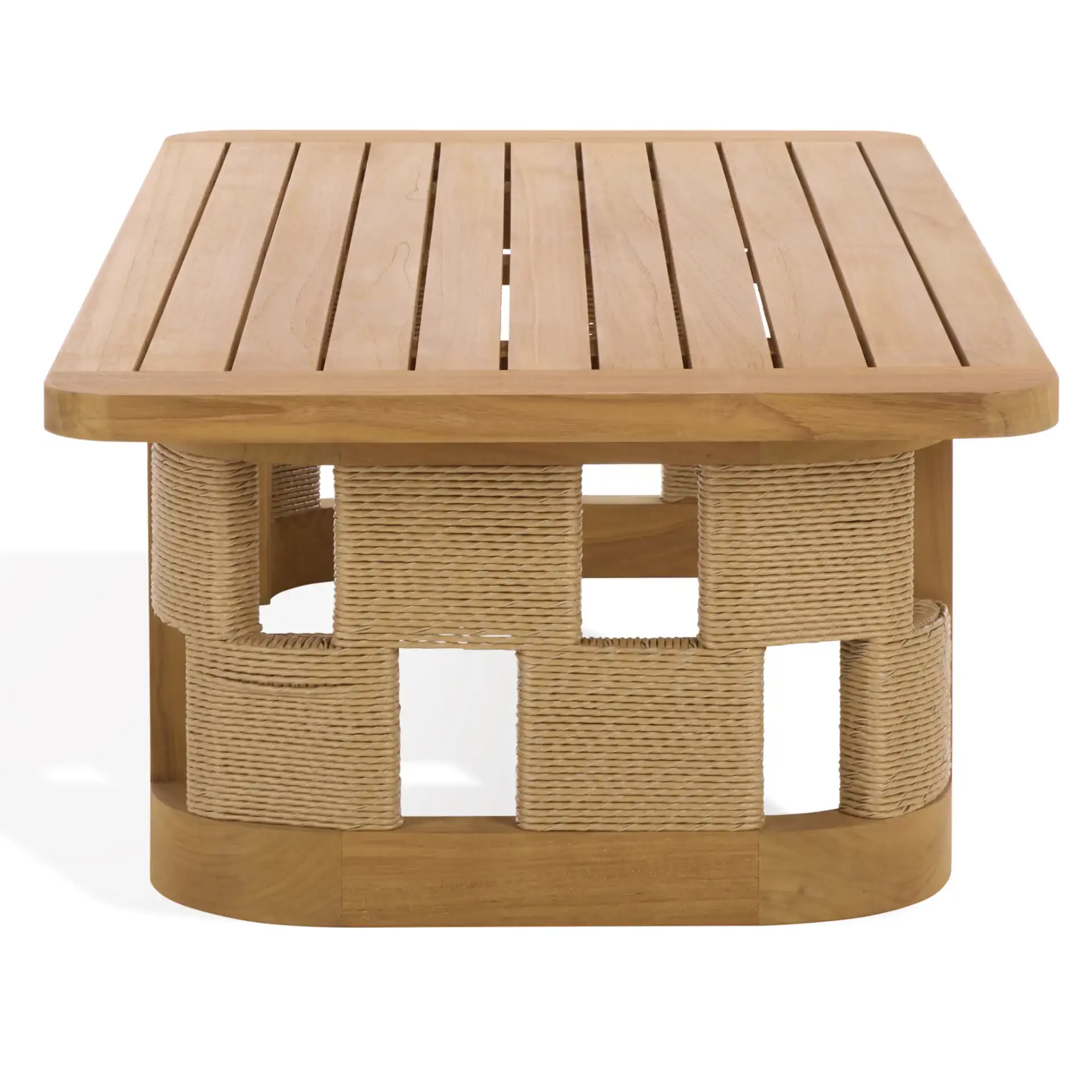 Skipper Teak Coffee Table in Natural, detail view