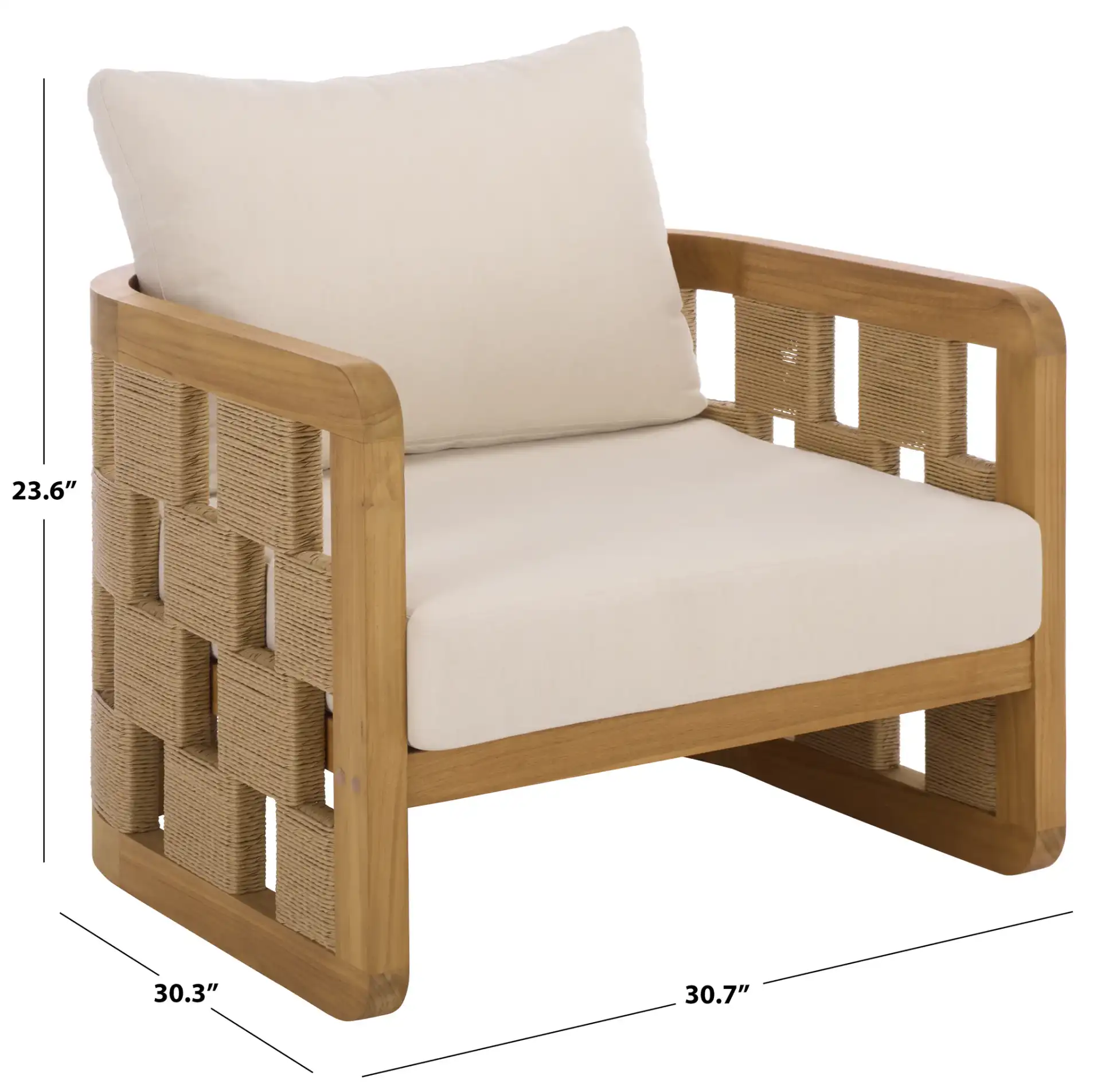 Skipper Teak Patio Chair in Natural / Beige, detail view