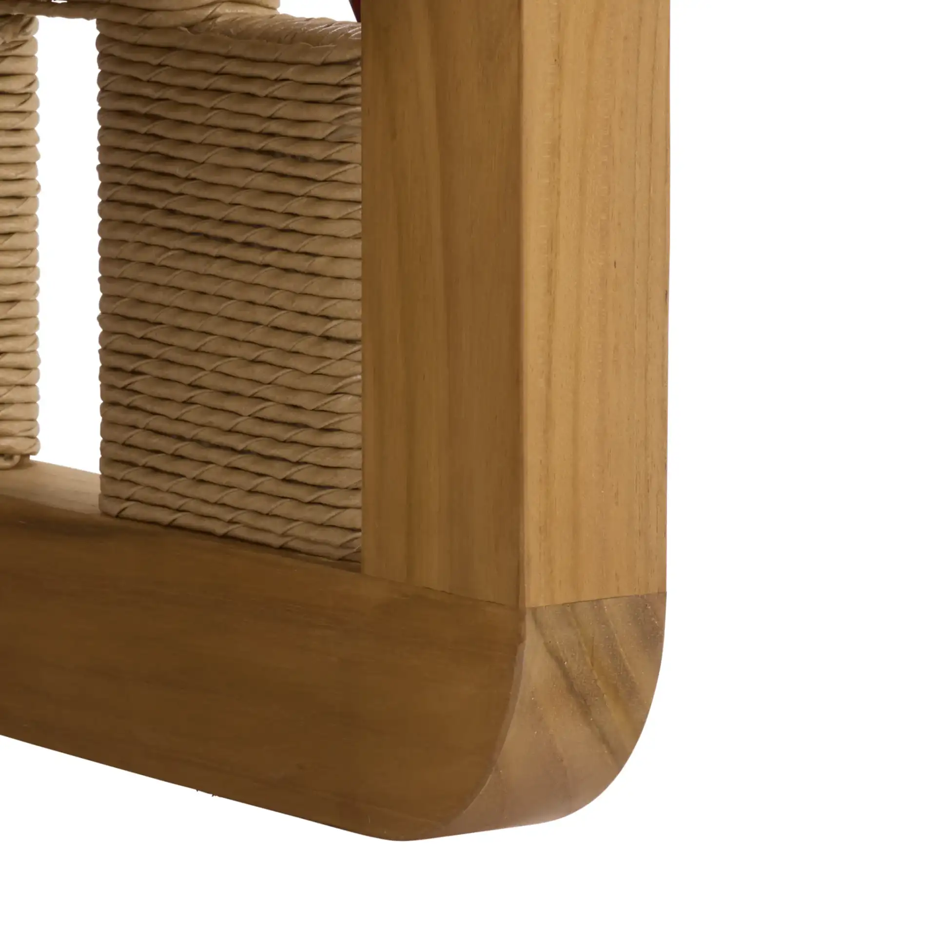 Skipper Teak Patio Chair in Natural / Beige in a styled room