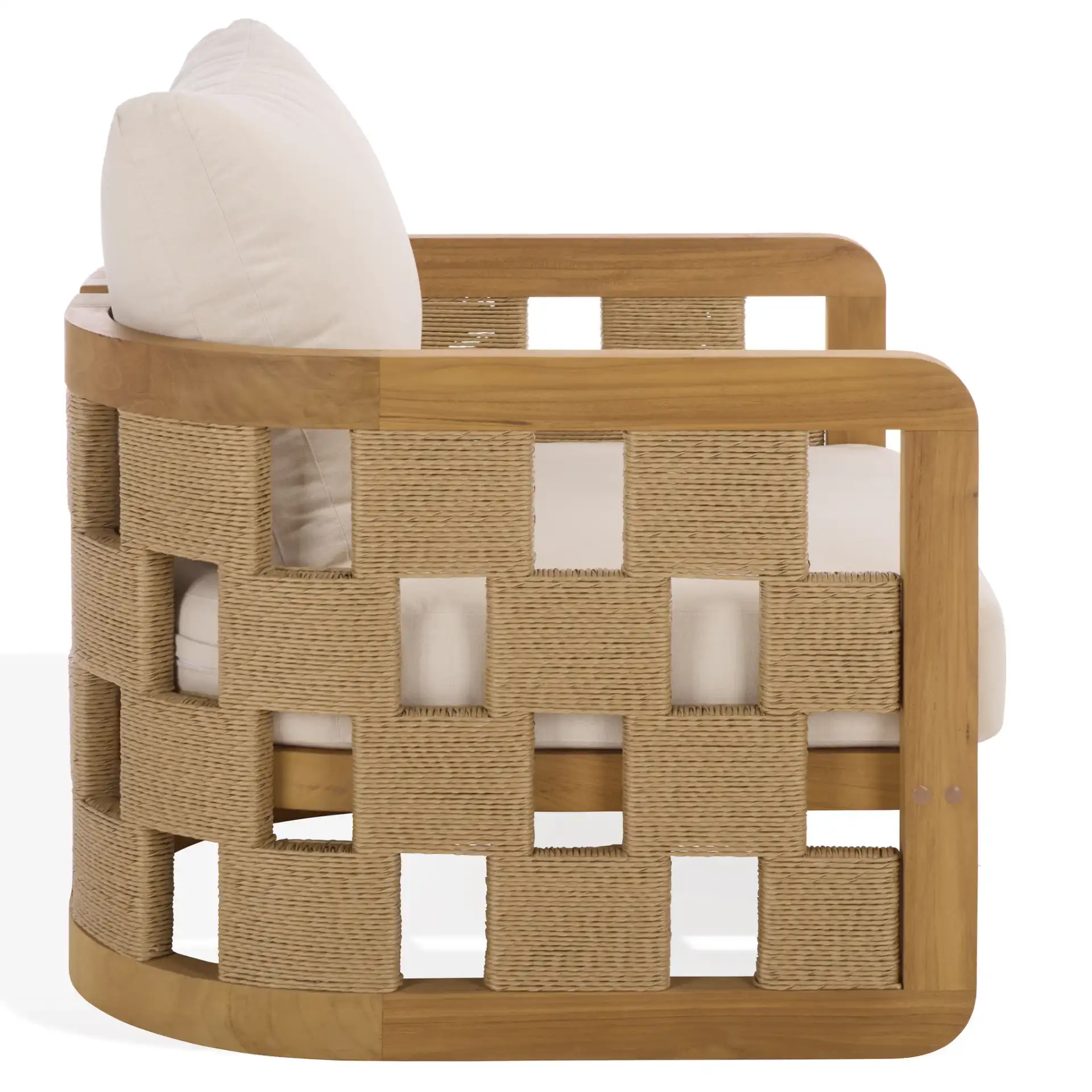 Skipper Teak Patio Chair in Natural / Beige, detail view