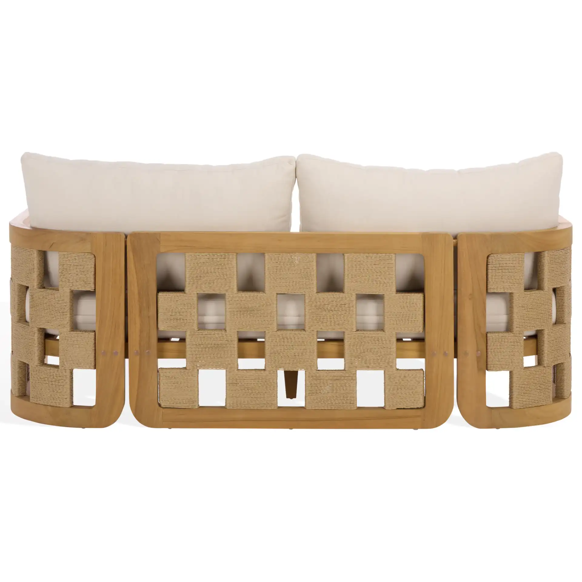 Skipper Teak Patio Sofa in Natural / Beige, detail view