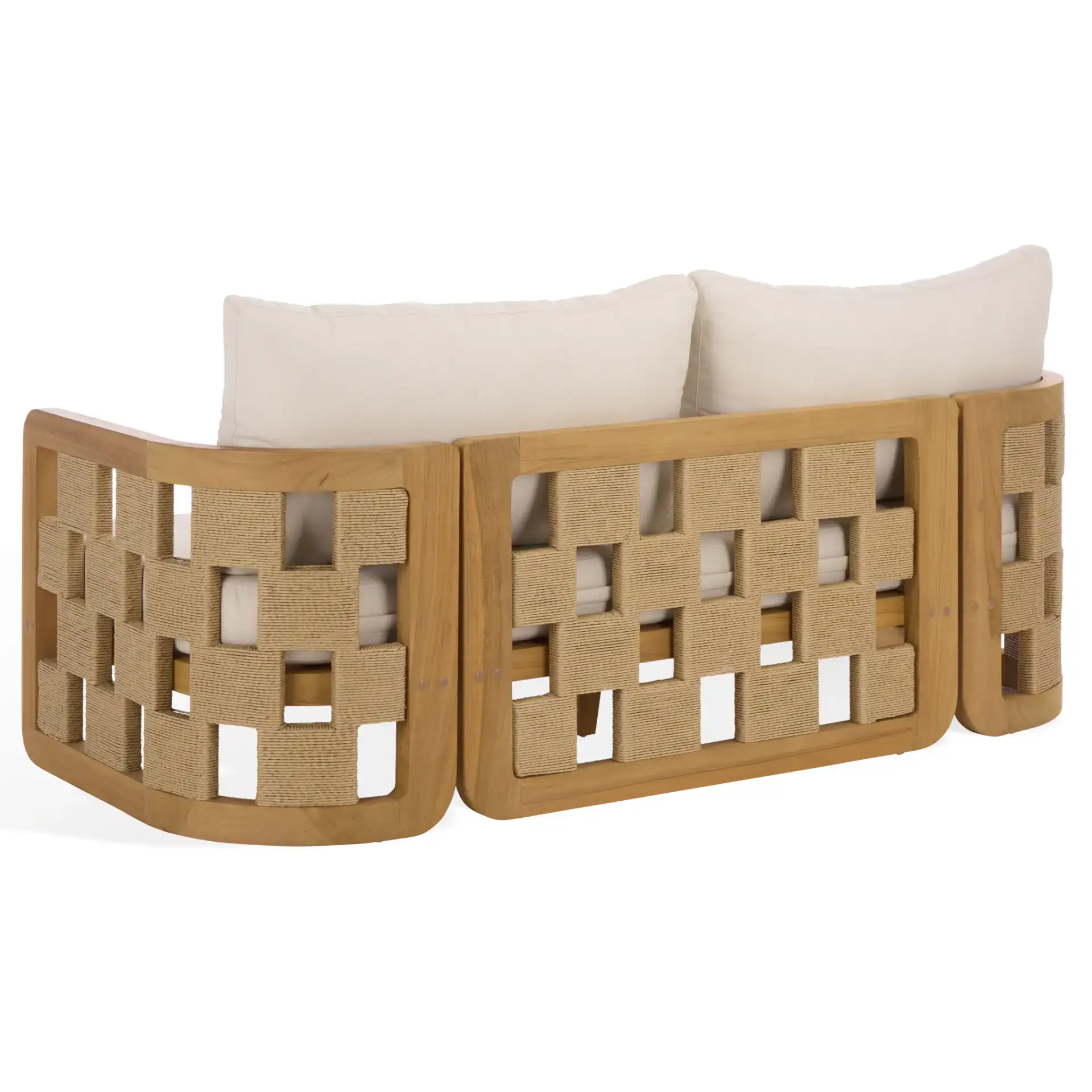 Skipper Teak Patio Sofa in Natural / Beige, detail view