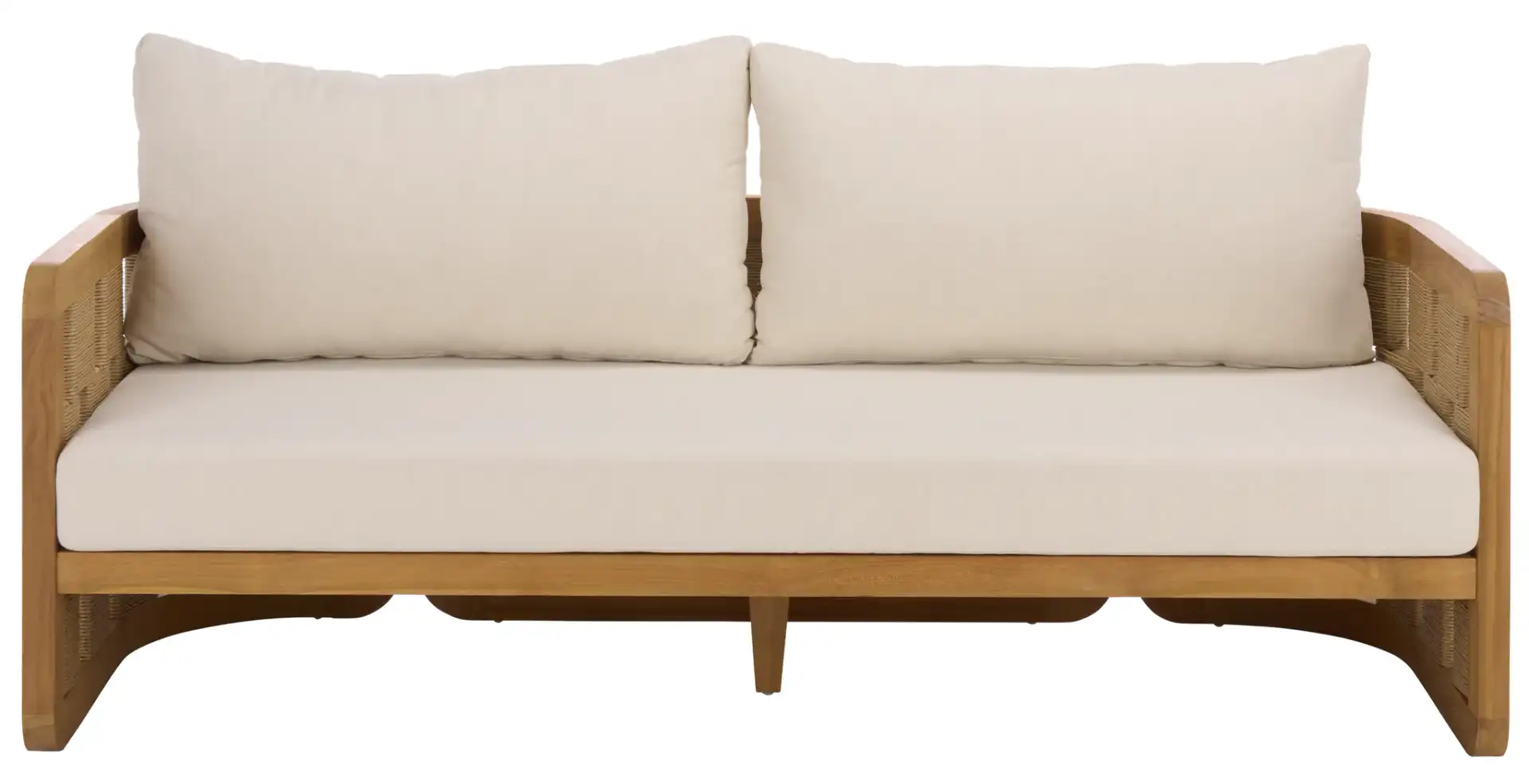 Skipper Teak Patio Sofa in Natural / Beige