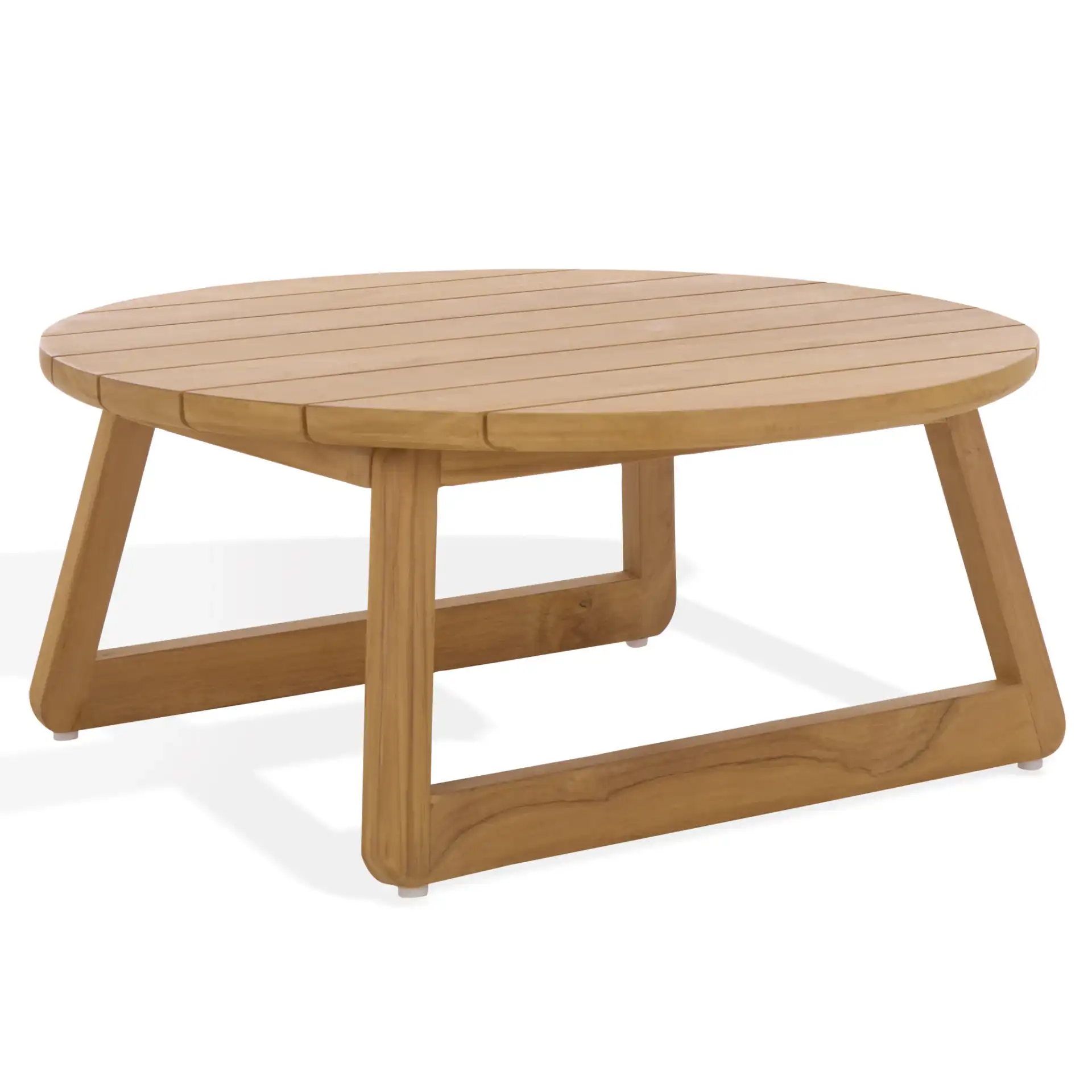 Gale Teak Outdoor Coffee Table in Natural, detail view