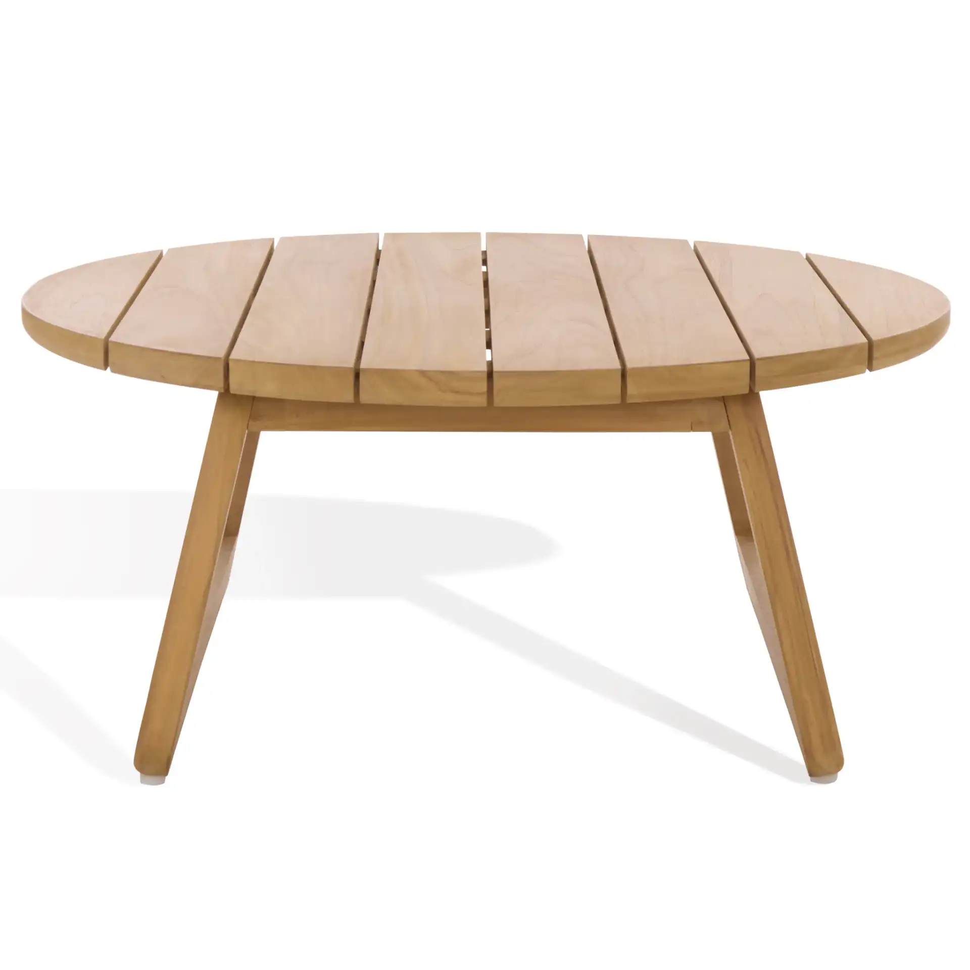 Gale Teak Outdoor Coffee Table in Natural, detail view