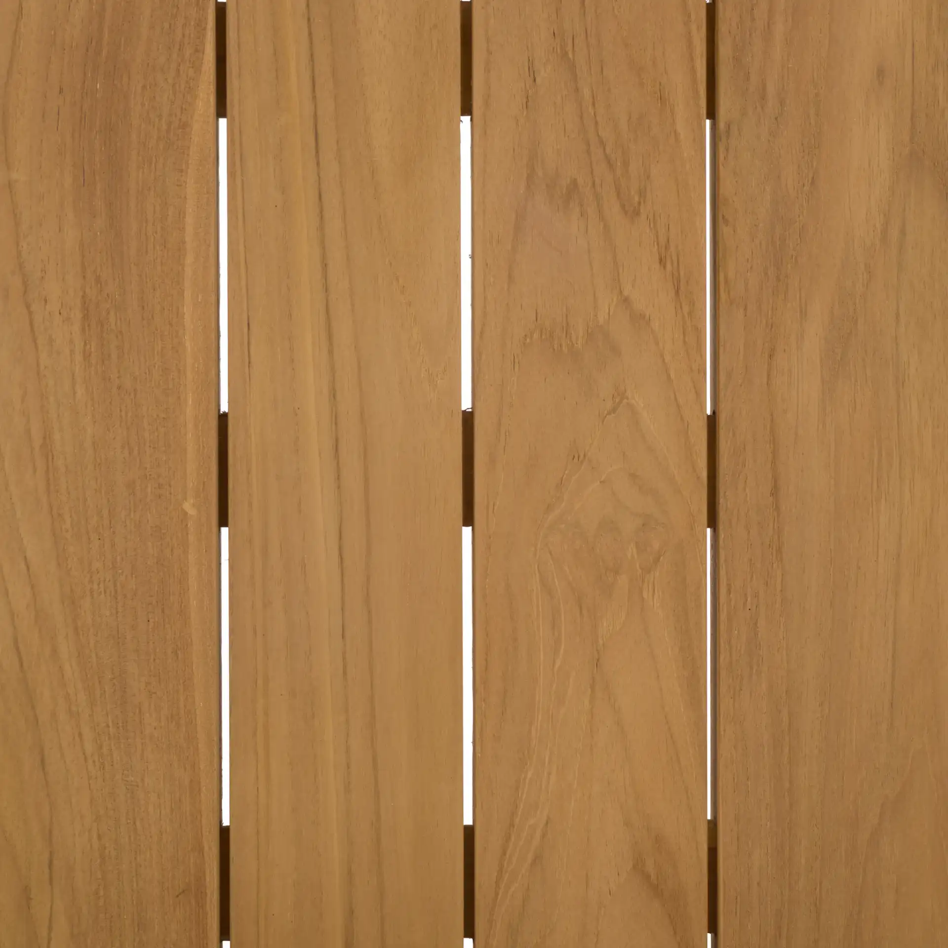 Gale Teak Outdoor Coffee Table in Natural, detail view