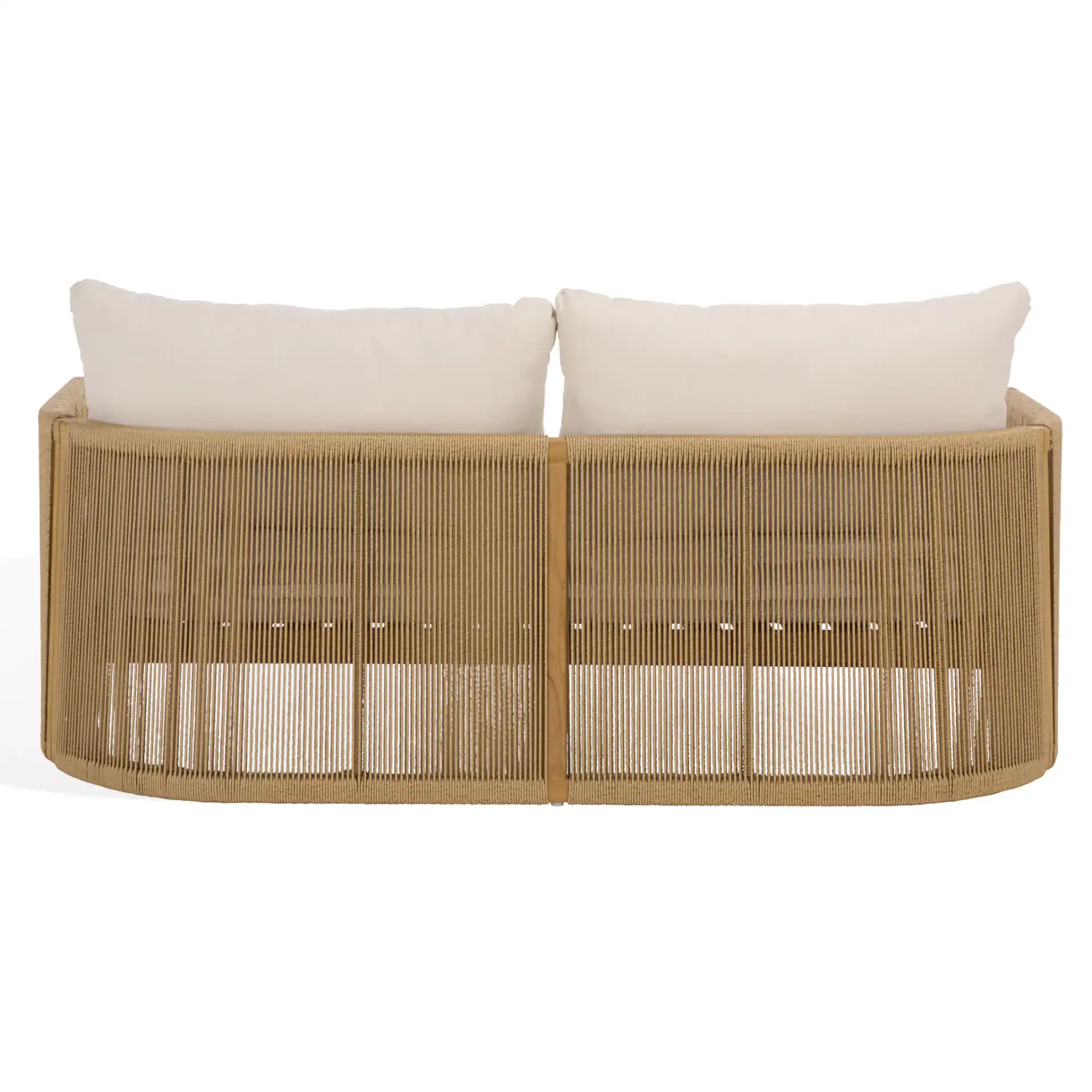 Gale Teak And Hyacinth Patio Sofa in Natural / Beige, detail view