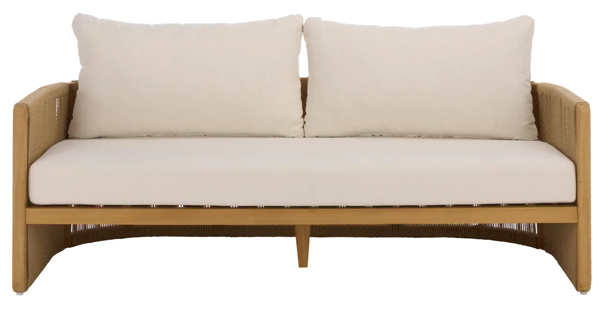 Gale Teak And Hyacinth Patio Sofa in Natural / Beige
