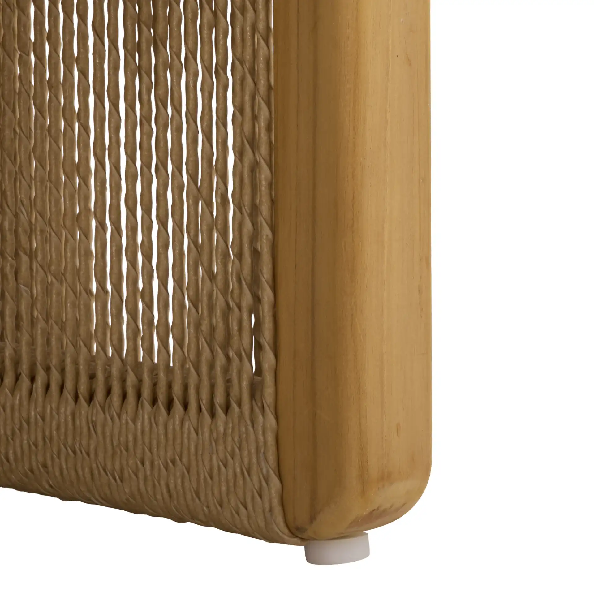 Gale Teak And Hyacinth Patio Sofa in Natural / Beige, detail view