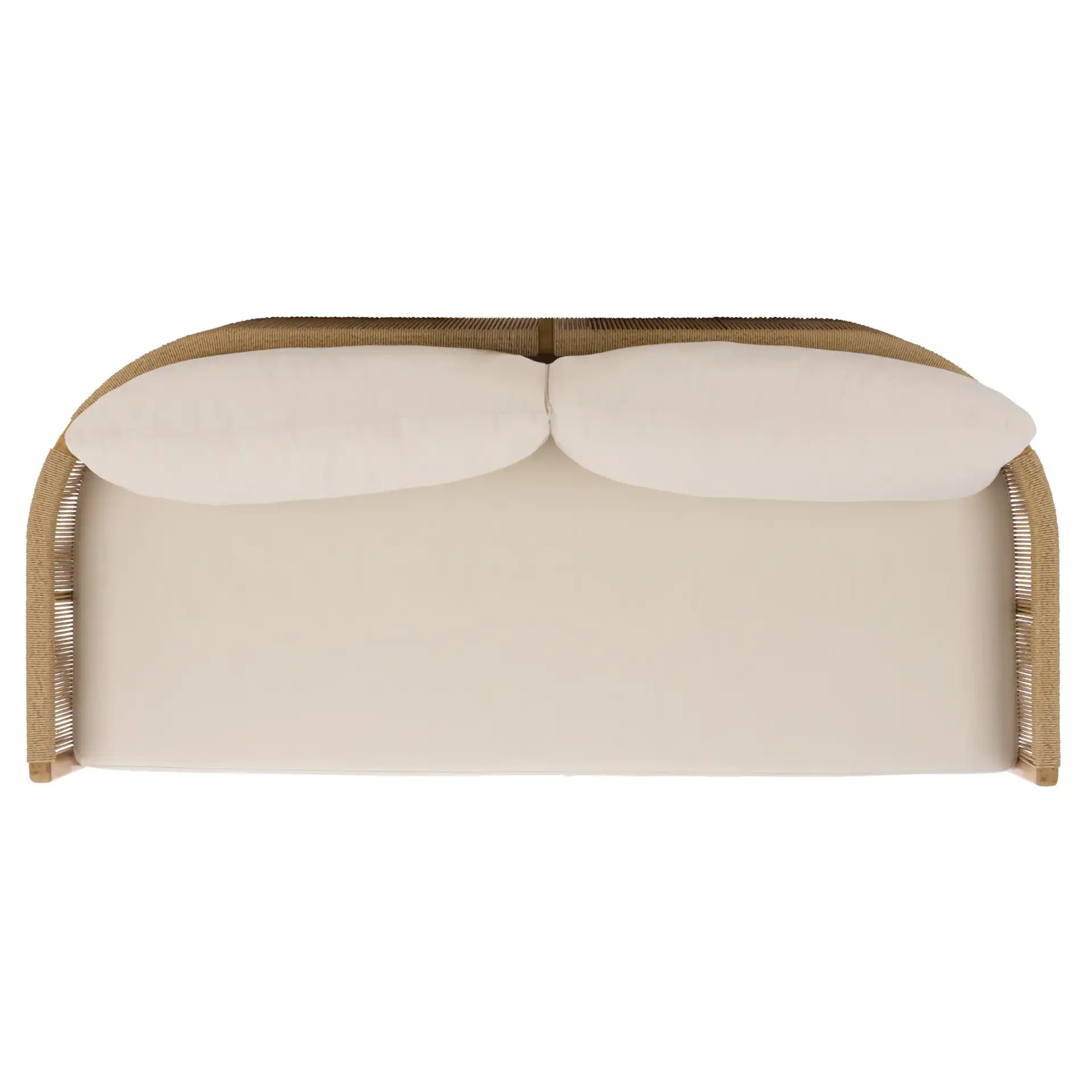 Gale Teak And Hyacinth Patio Sofa in Natural / Beige, detail view