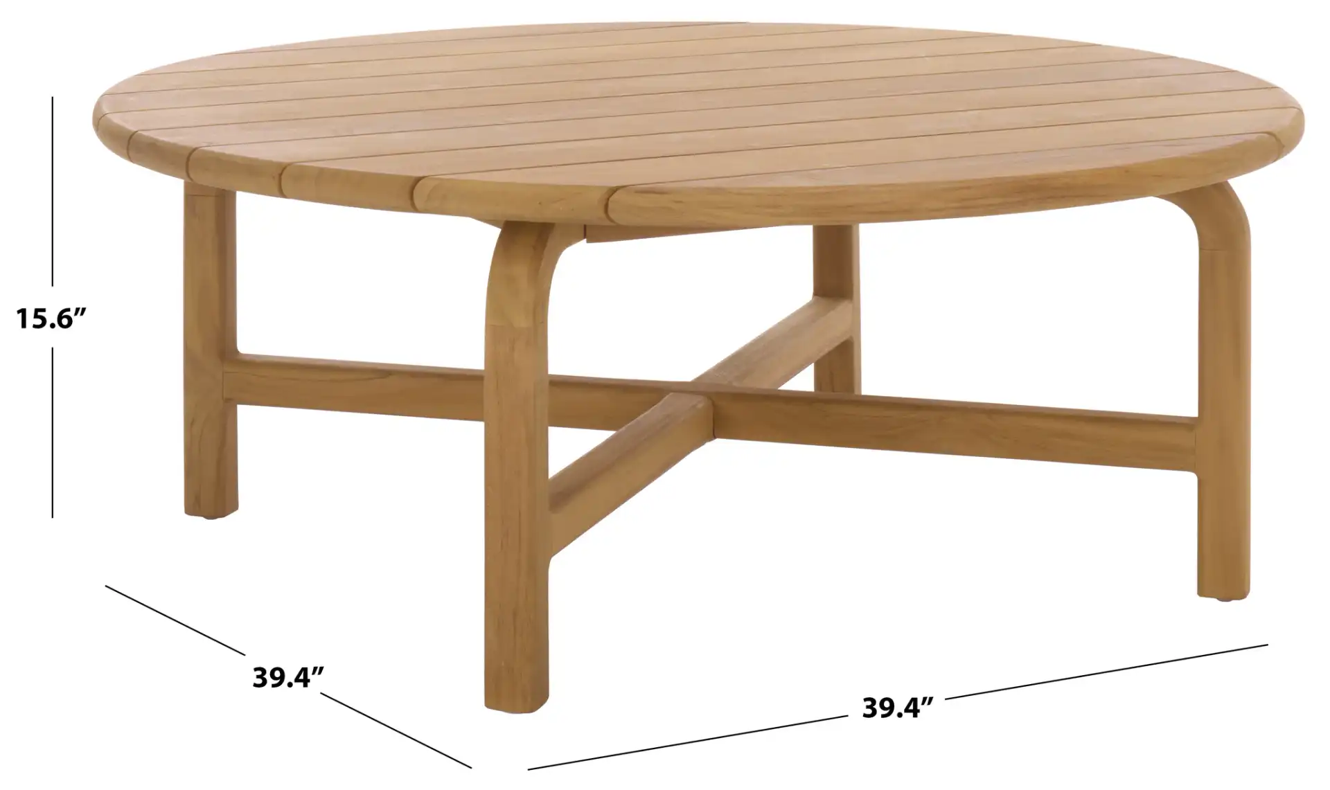 Rogers Teak Coffee Table in Natural, detail view