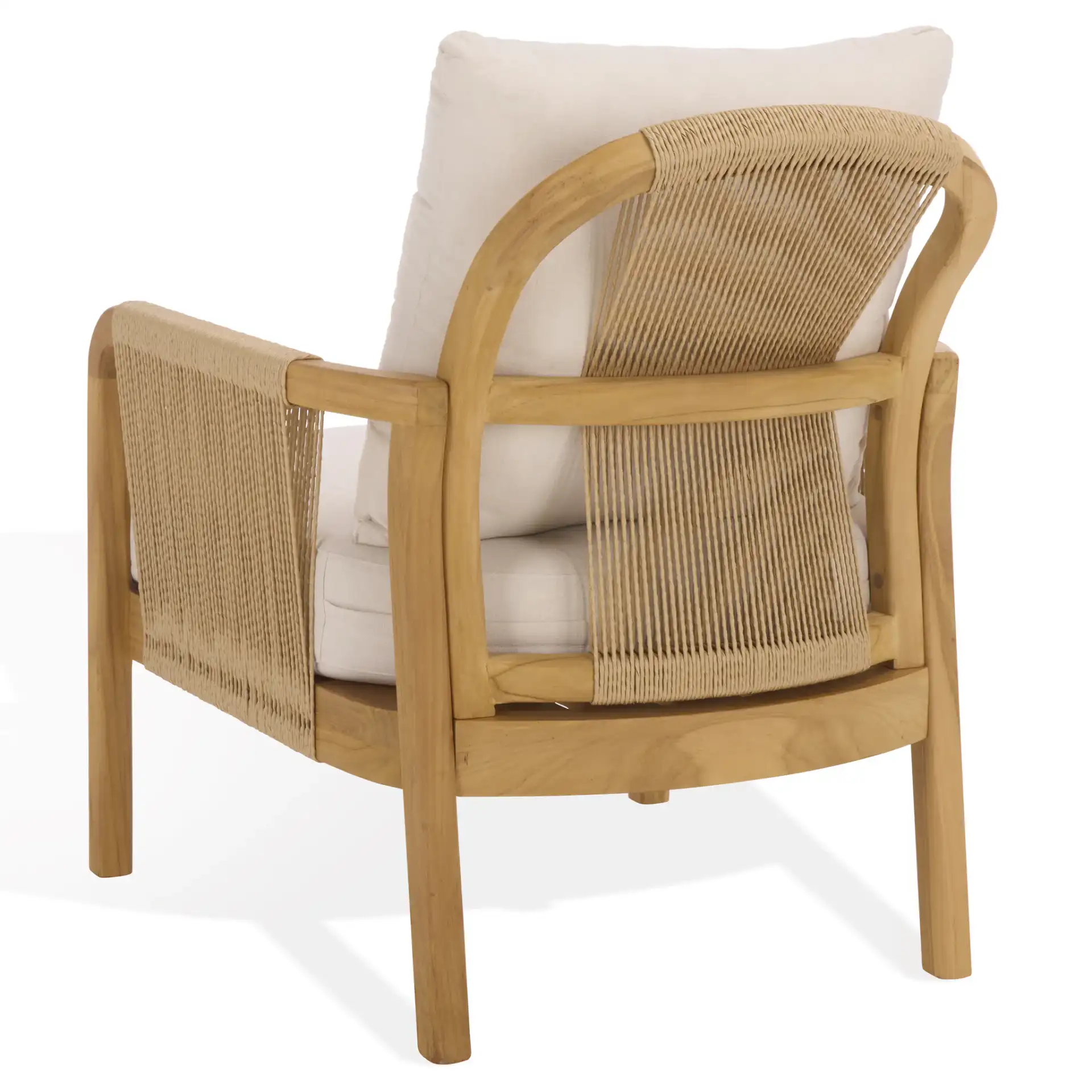 Rogers Teak & Hyacinth Chair in Natural / Beige, detail view