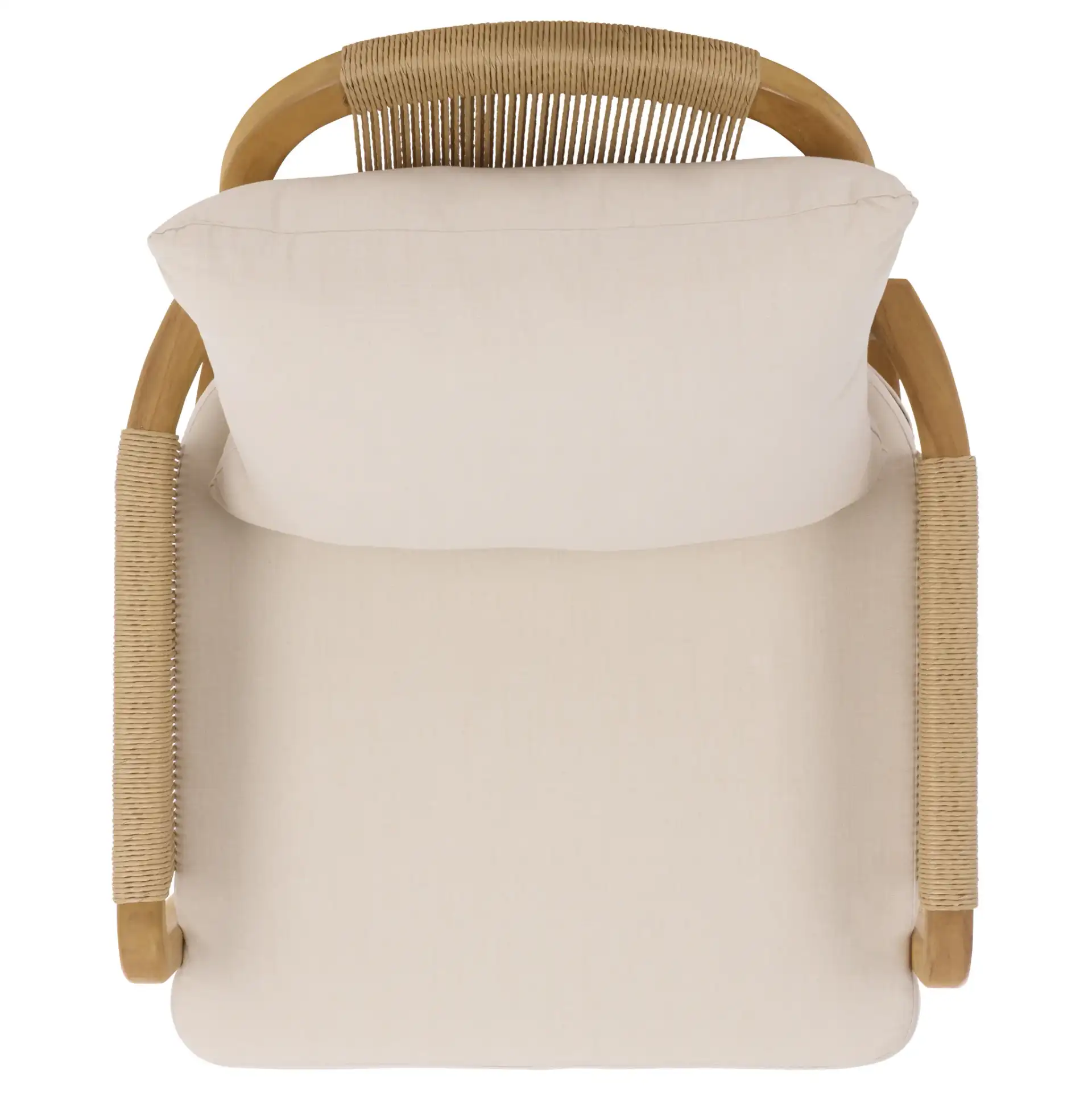 Rogers Teak & Hyacinth Chair in Natural / Beige, detail view