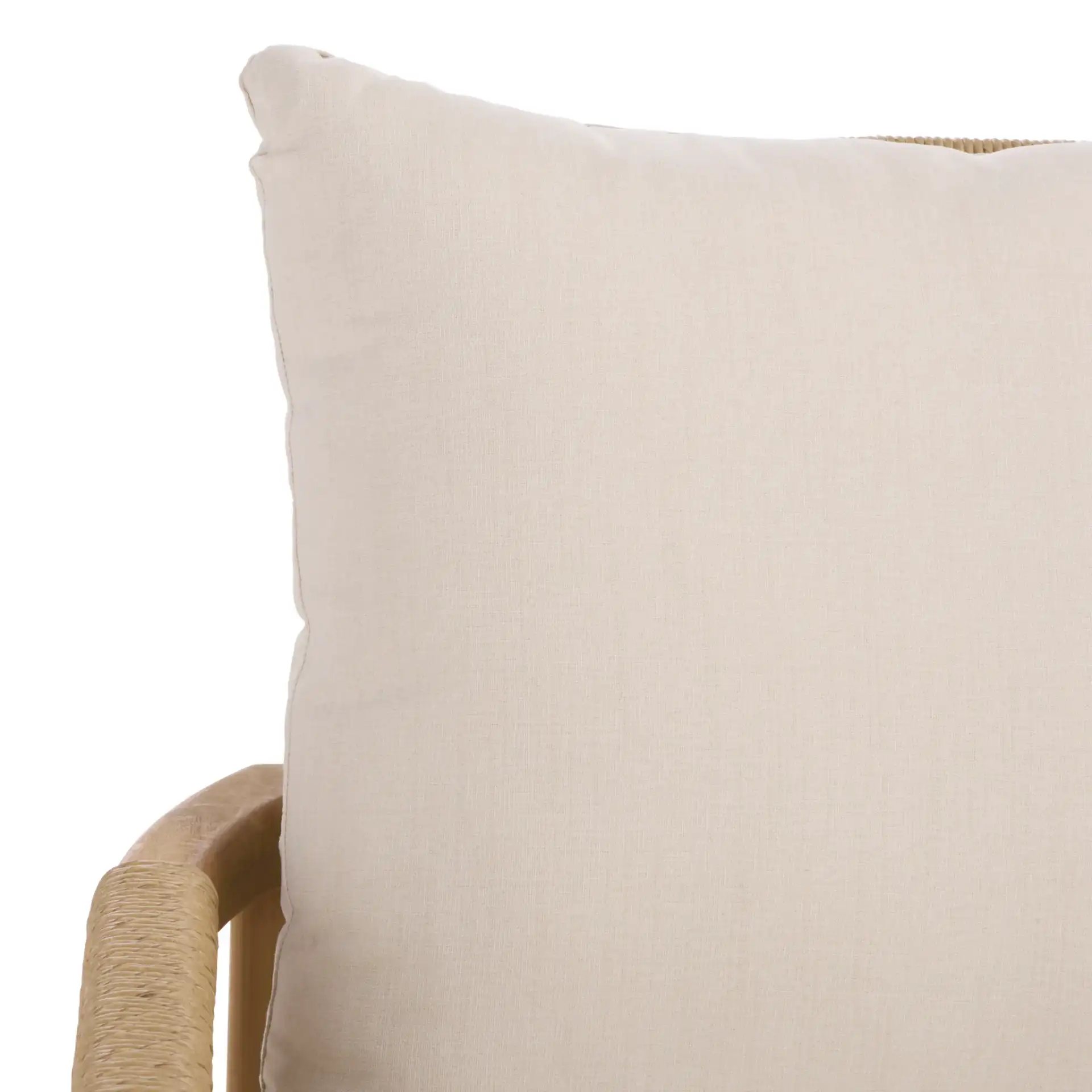 Rogers Teak & Hyacinth Sofa in Natural / Beige in a styled room