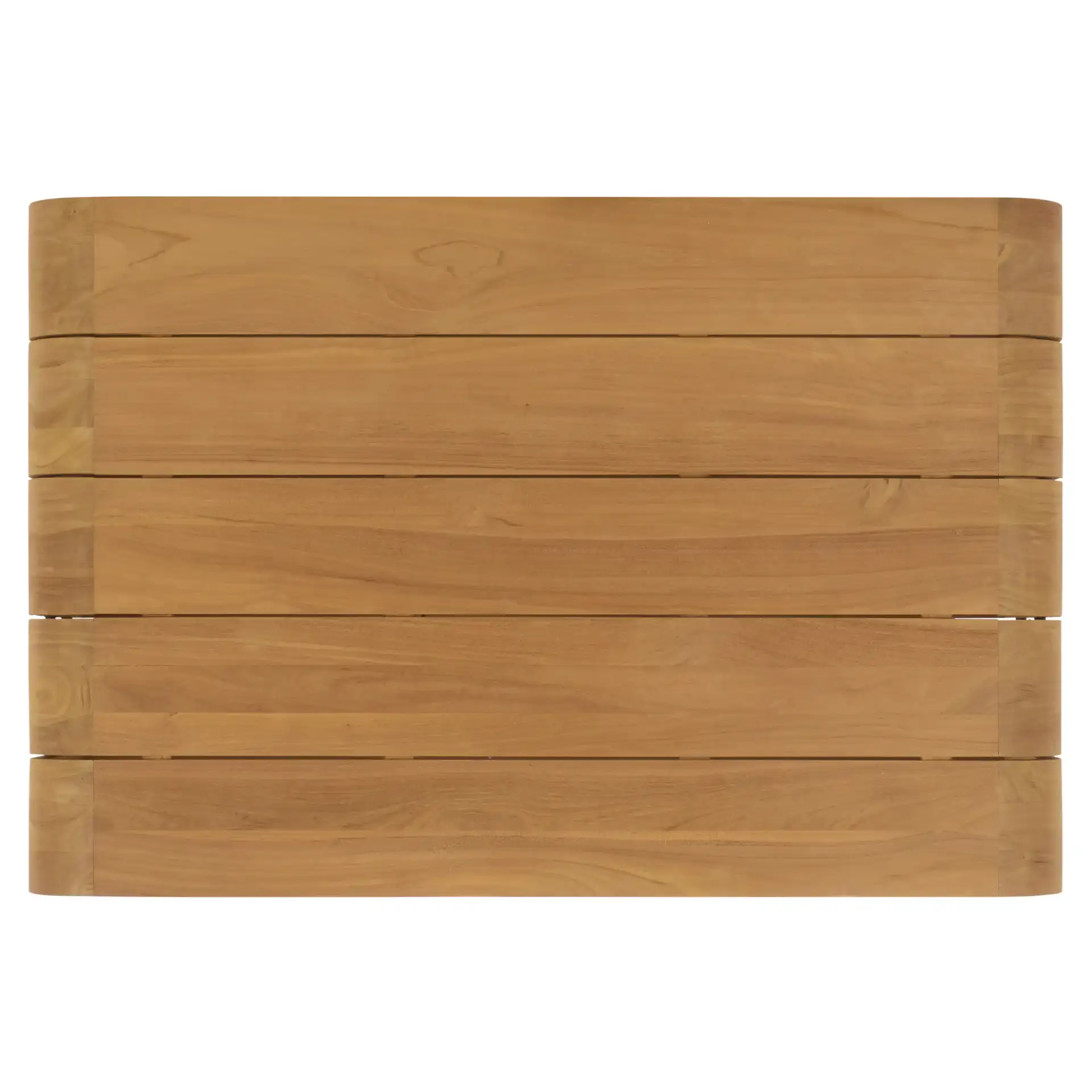 Cove Teak Outdoor Coffee Table in Natural, detail view
