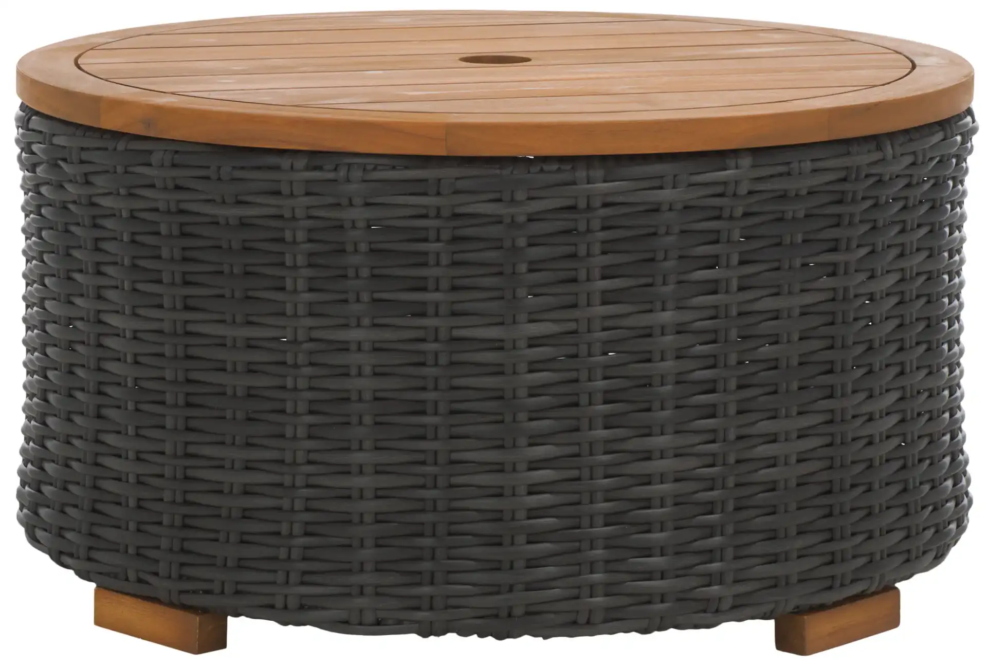 Anguilla Wicker Coffee Table in Dark Gray