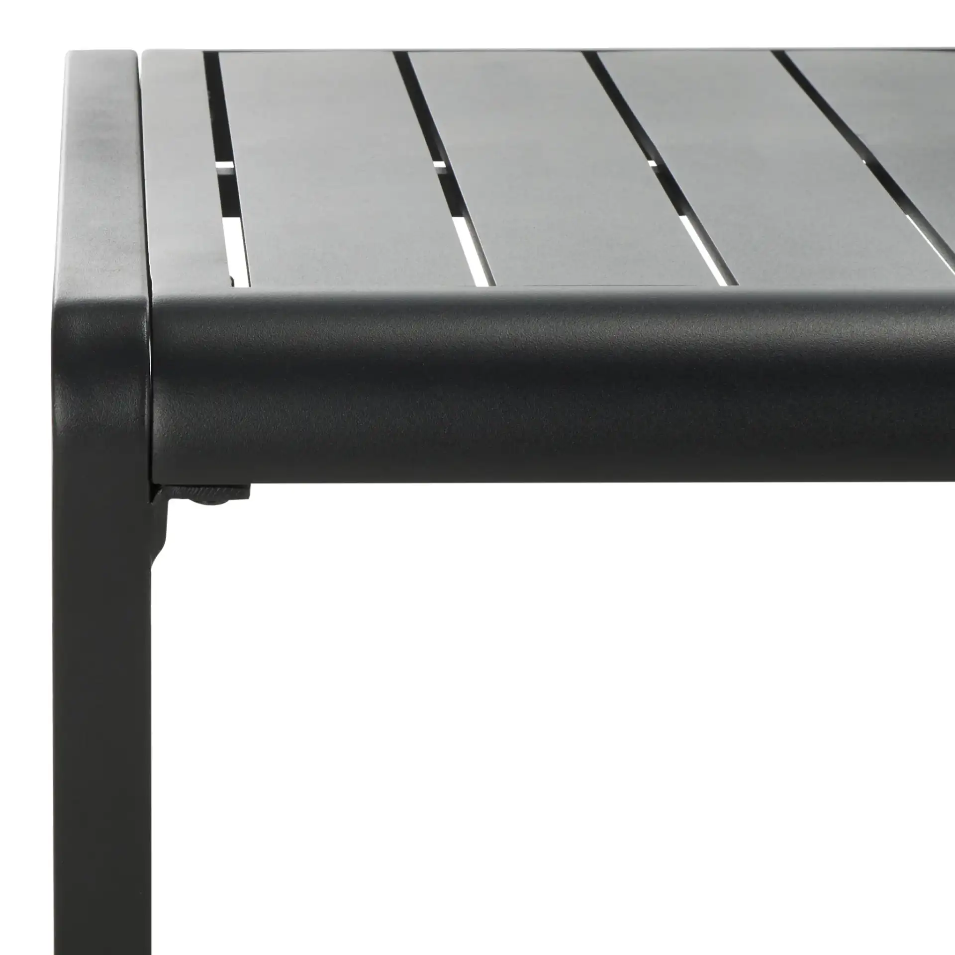 Guam Outdoor Coffee Table in Black in a styled room