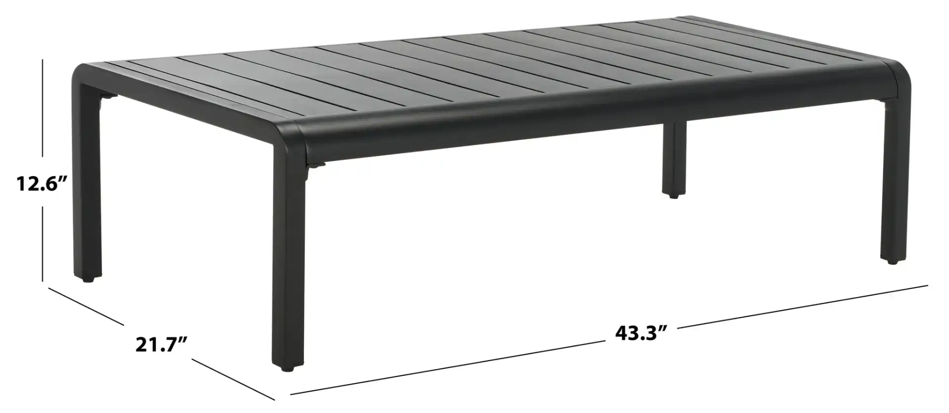 Guam Outdoor Coffee Table in Black, detail view