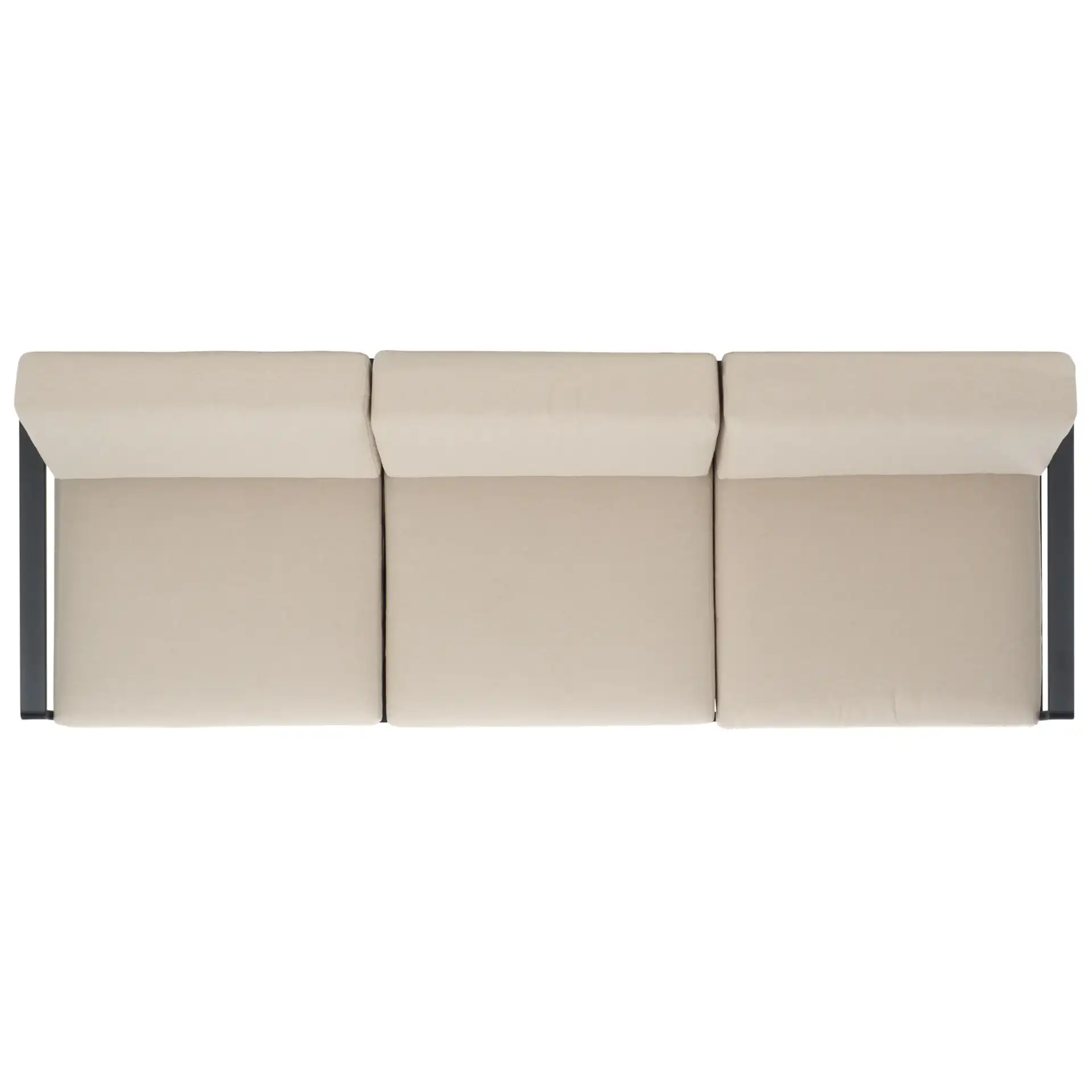 Guam Aluminum Outdoor Sofa in Black / Beige, detail view
