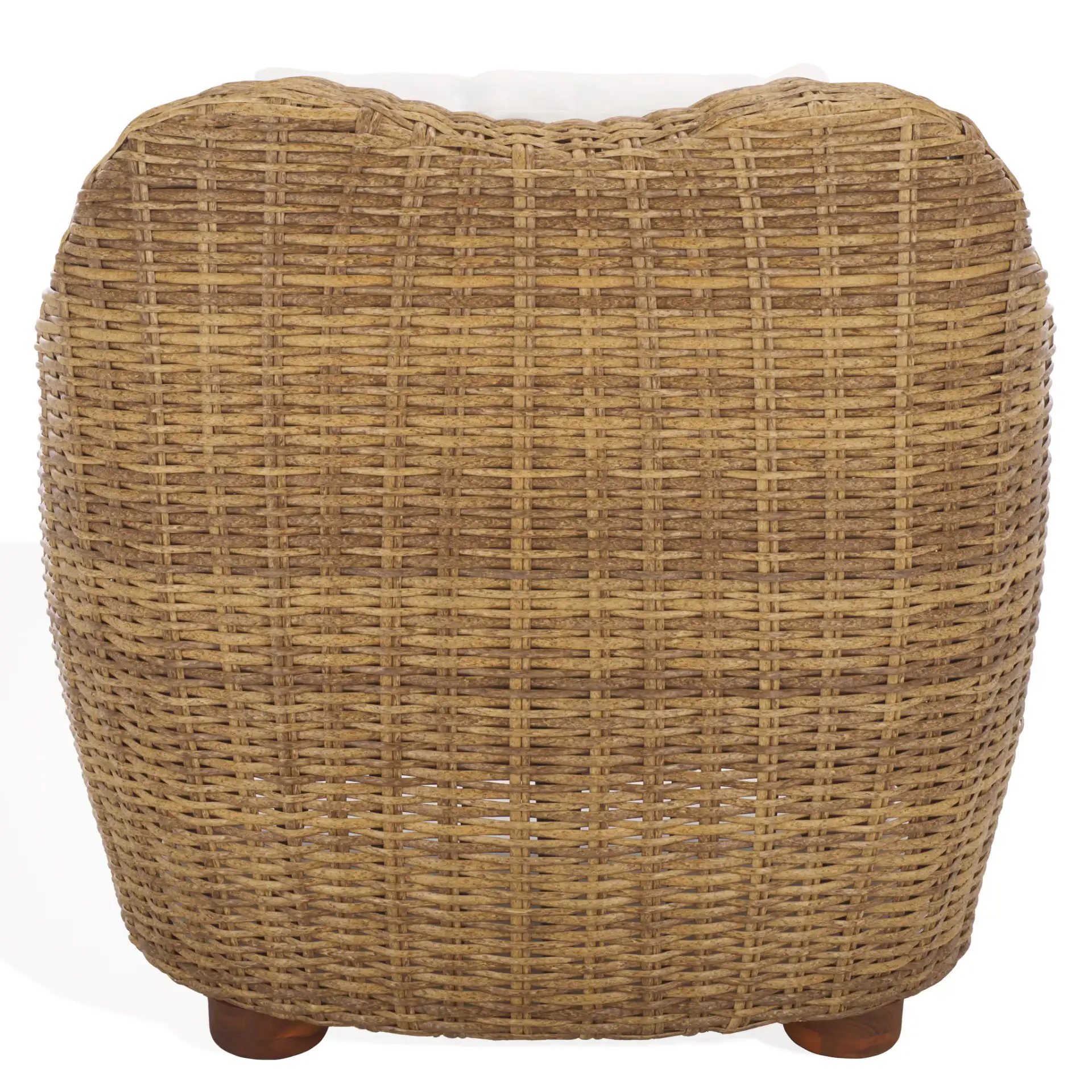 Melbourne Wicker Patio Chair in Natural / White, detail view