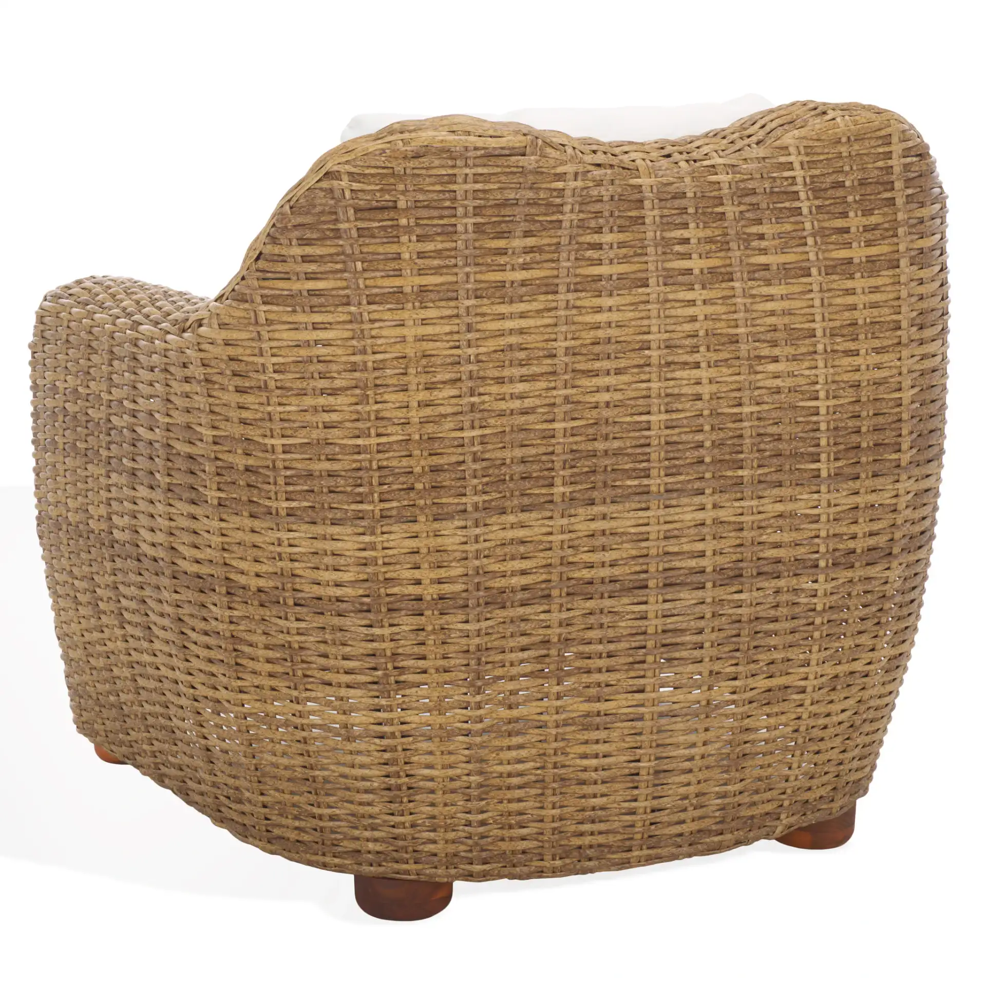 Melbourne Wicker Patio Chair in Natural / White, detail view