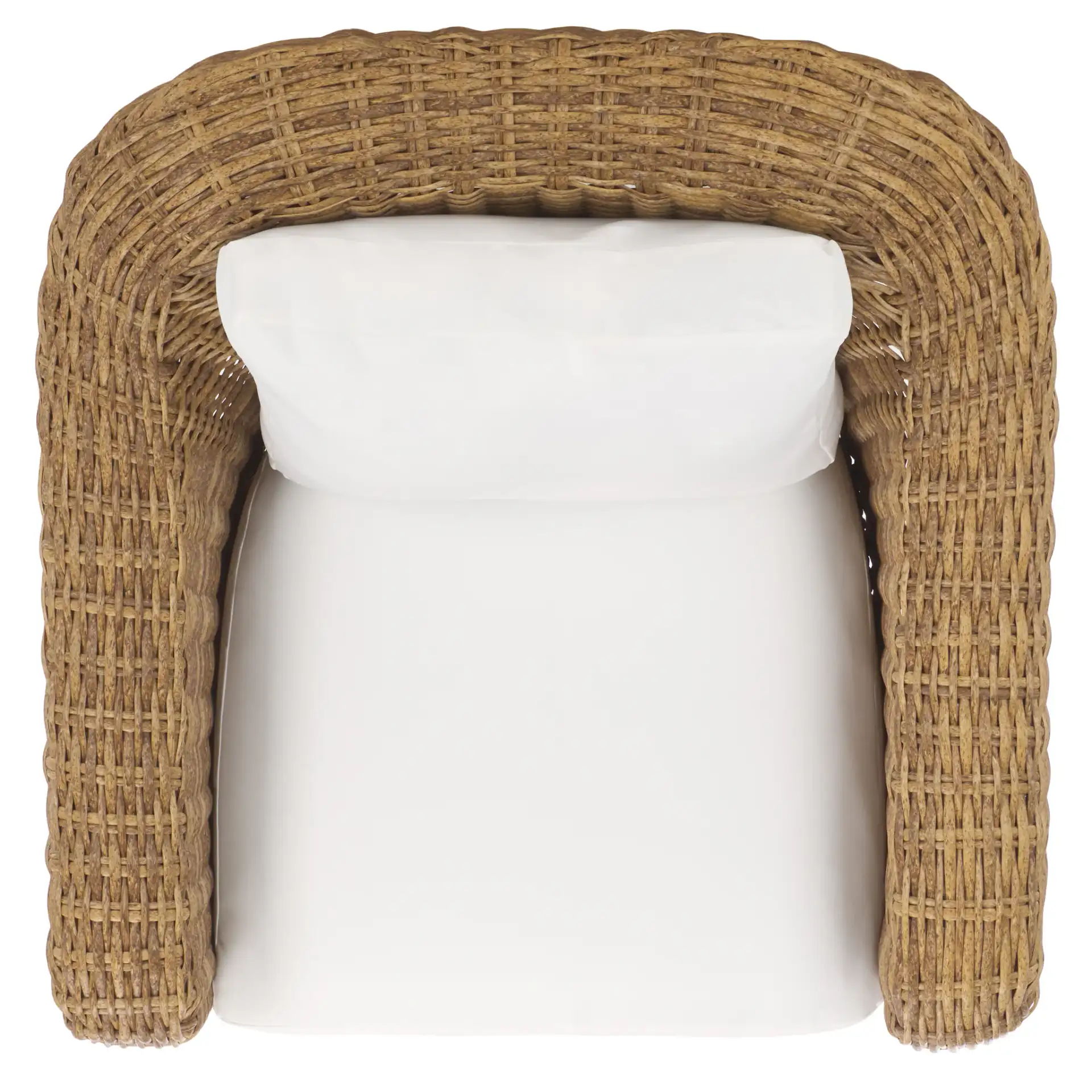 Melbourne Wicker Patio Chair in Natural / White, detail view