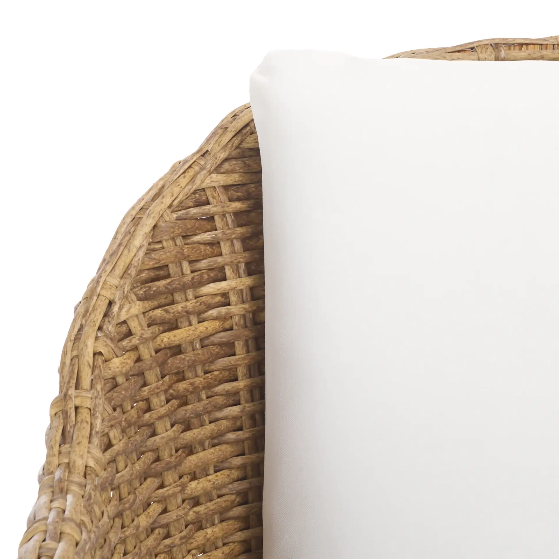 Melbourne Wicker Dining Chair in Natural / White in a styled room
