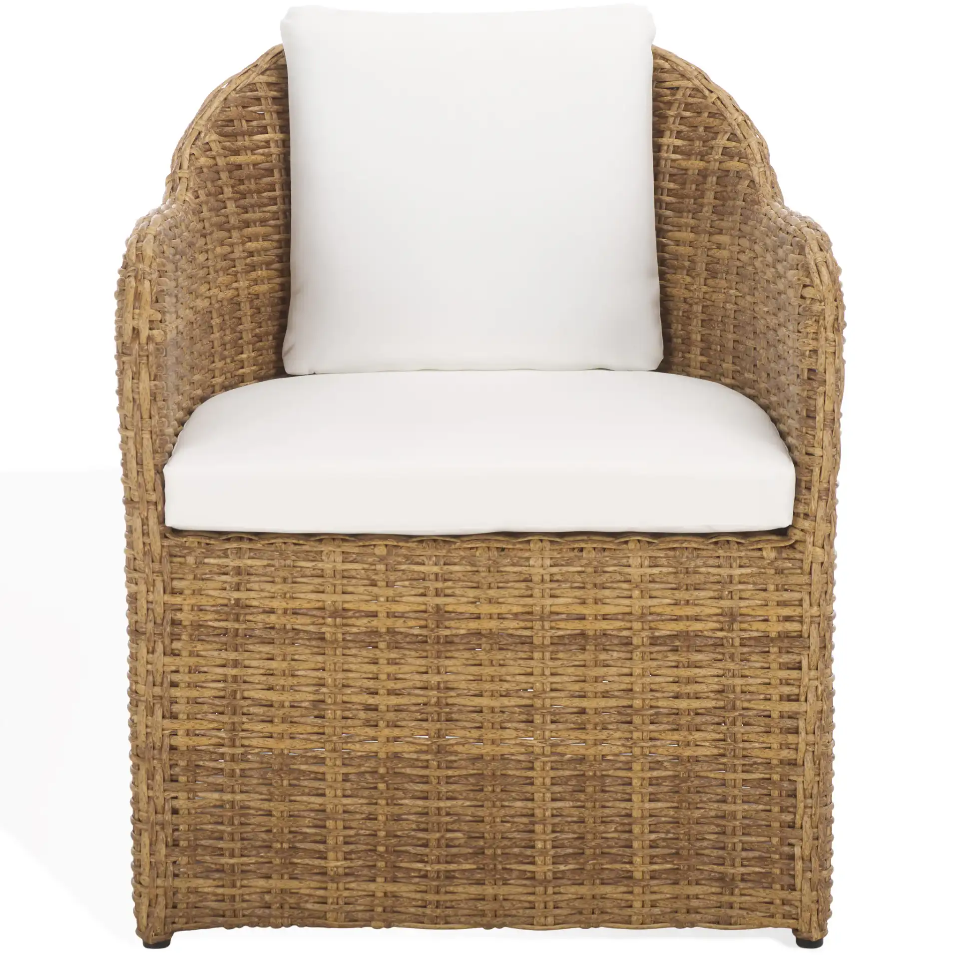 Melbourne Wicker Dining Chair in Natural / White, detail view