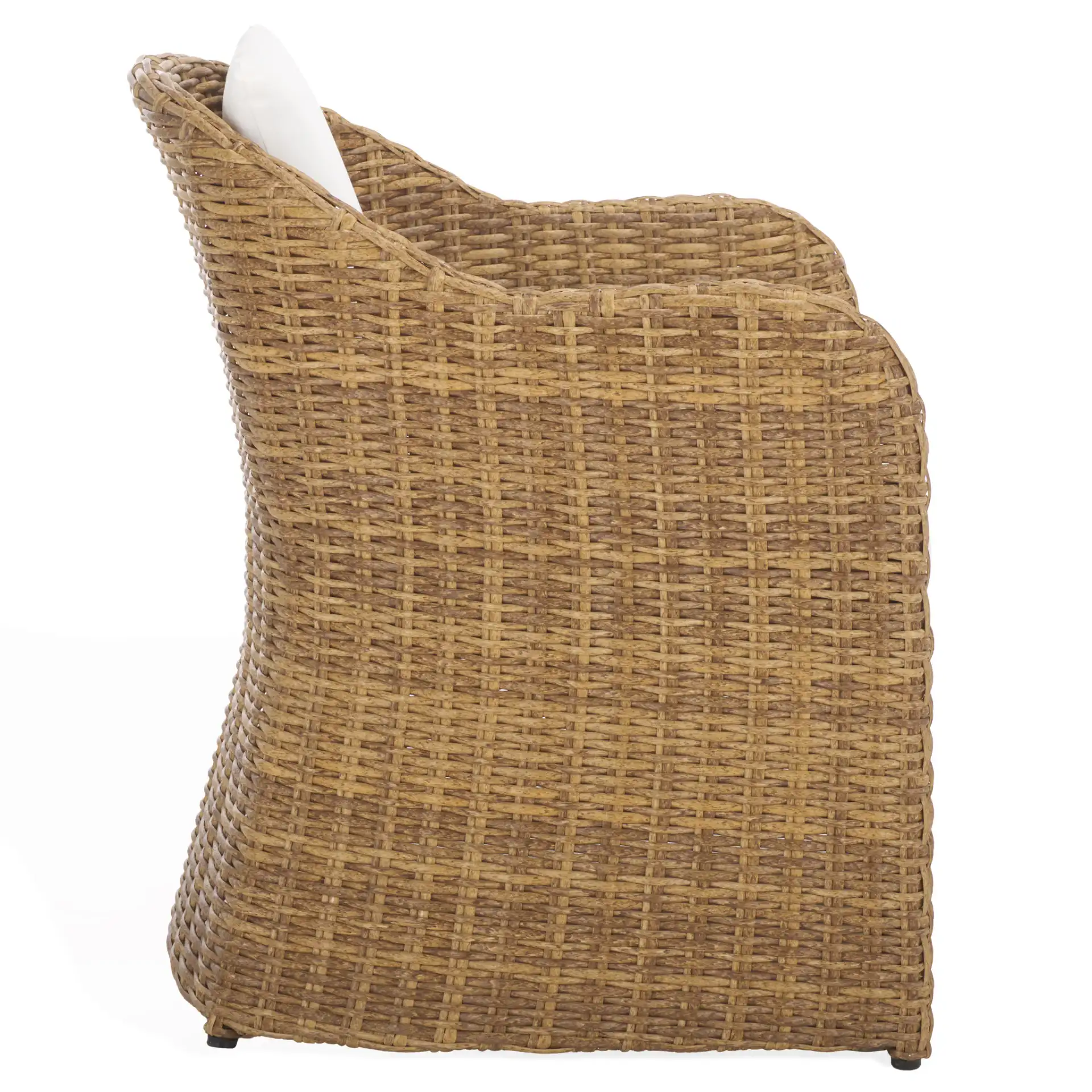 Melbourne Wicker Dining Chair in Natural / White, detail view