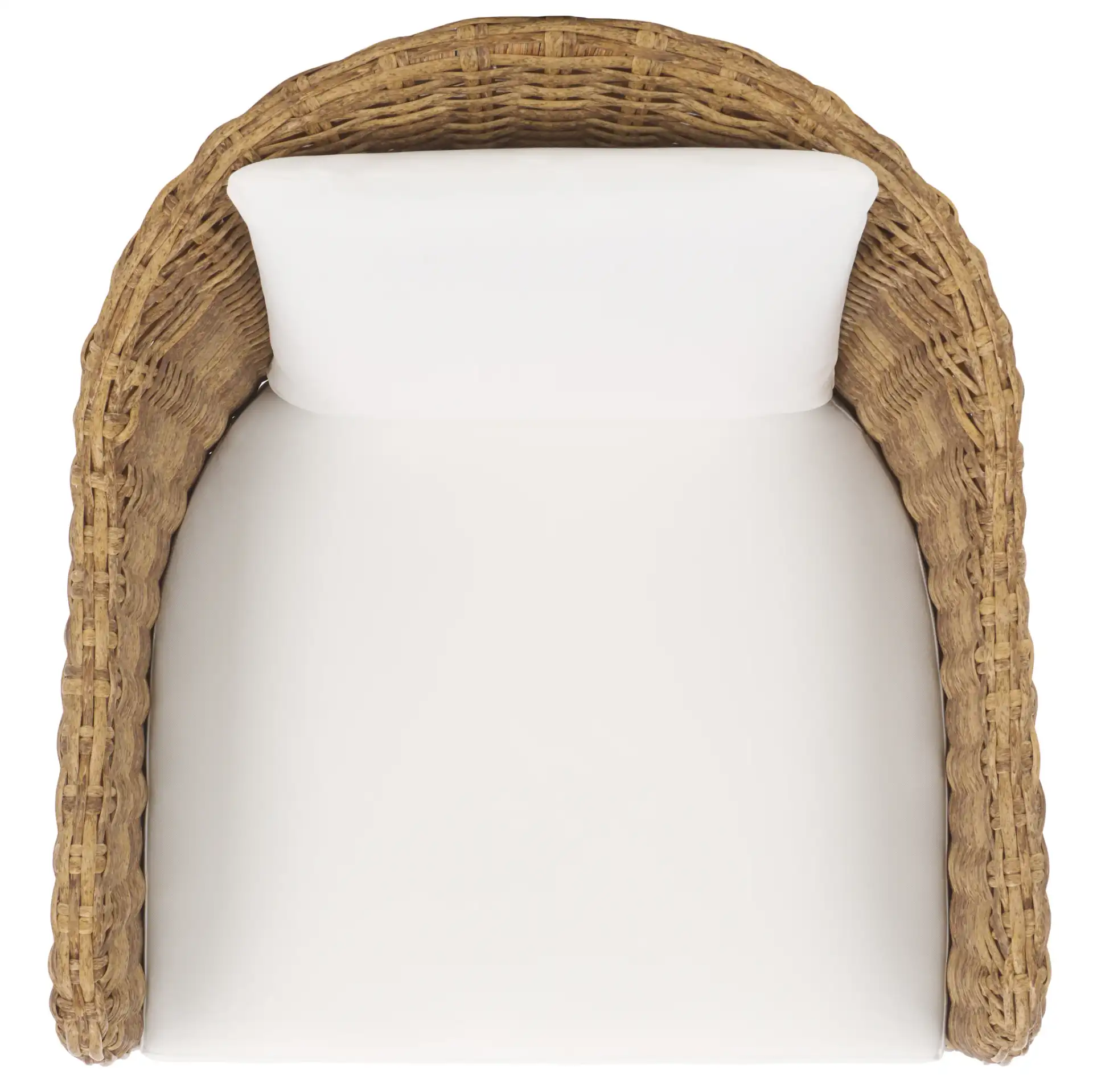 Melbourne Wicker Dining Chair in Natural / White, detail view