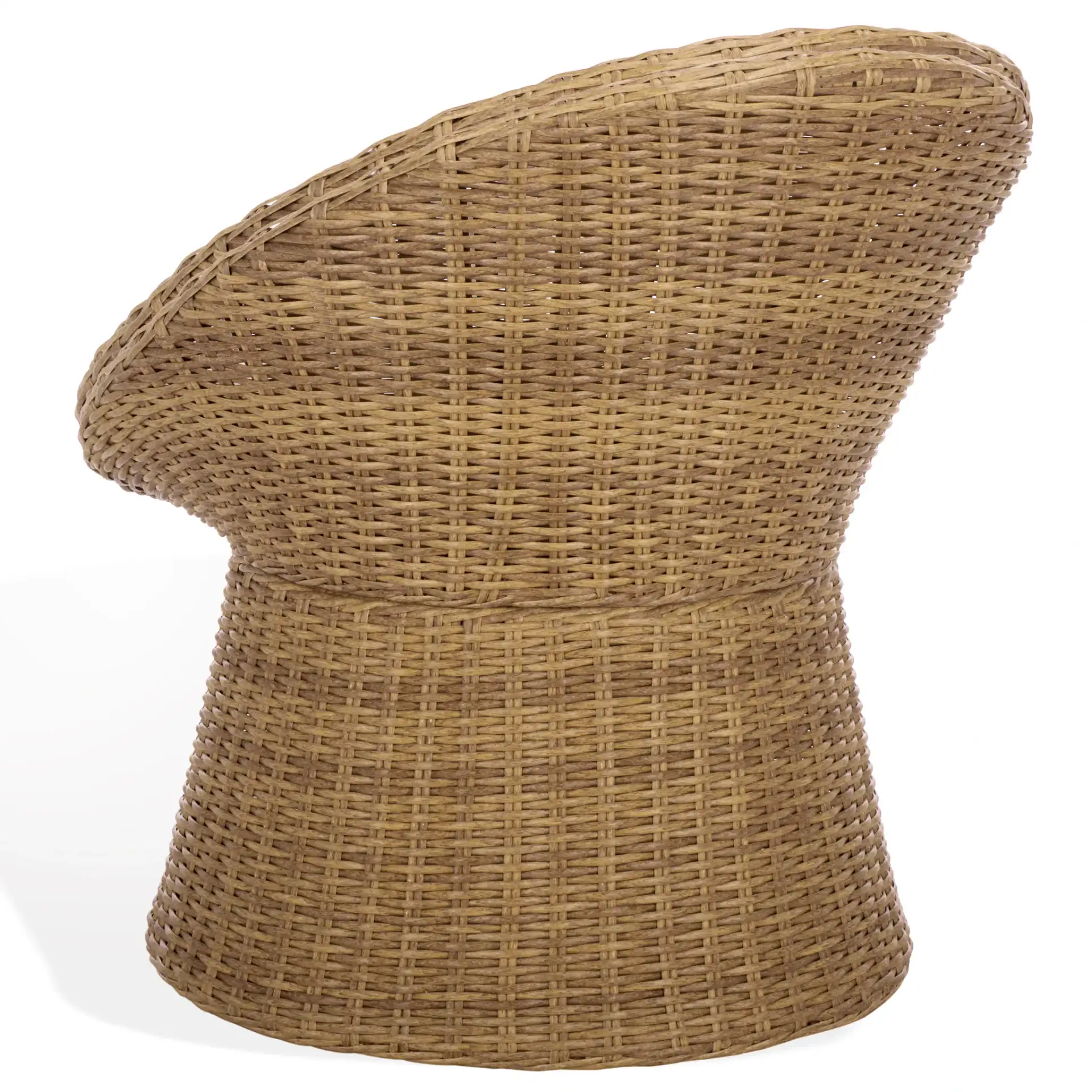 Lynsee Wicker Patio Chair in Natural, detail view