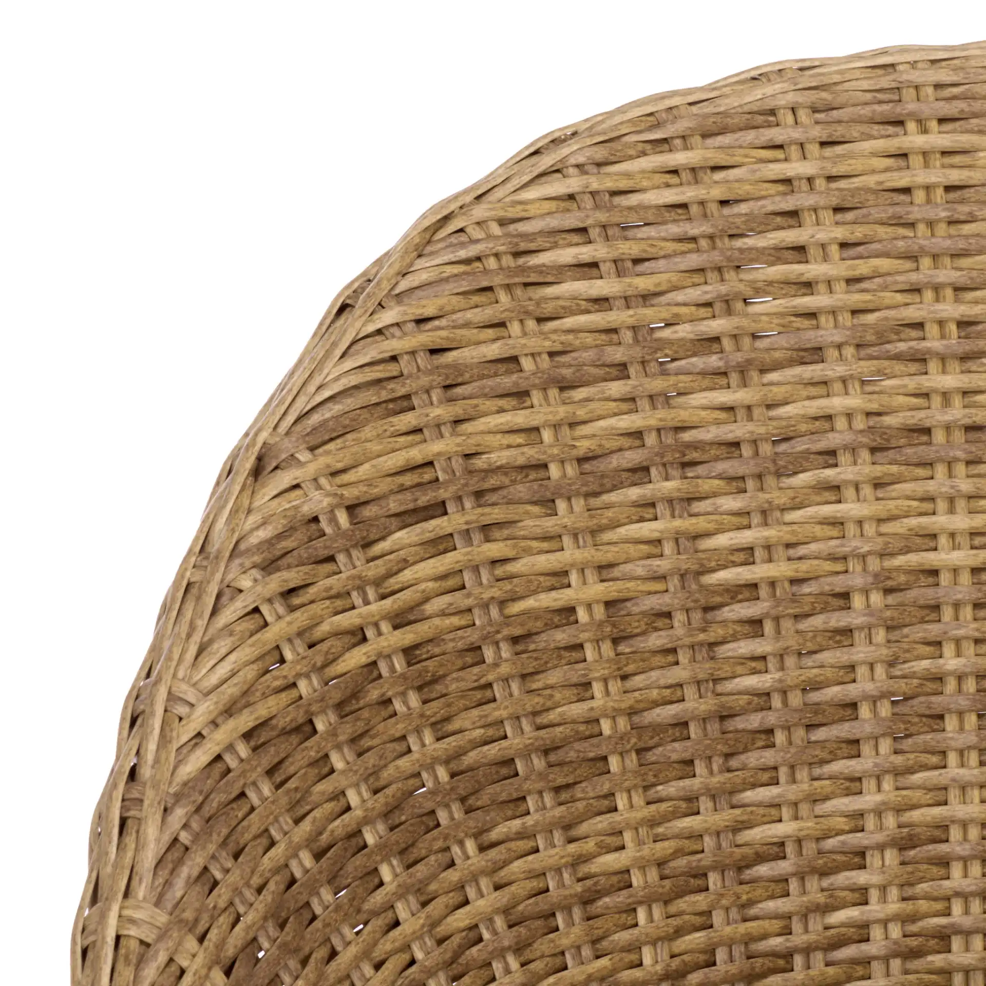 Lynsee Wicker Patio Chair in Natural in a styled room