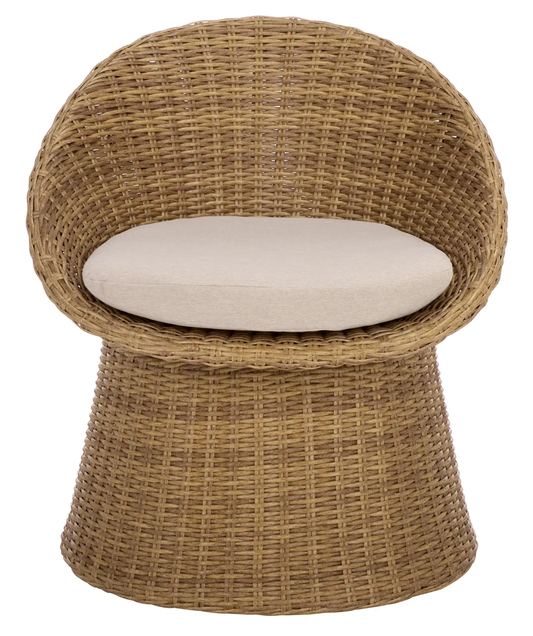 Lynsee Wicker Patio Chair in Natural, detail view