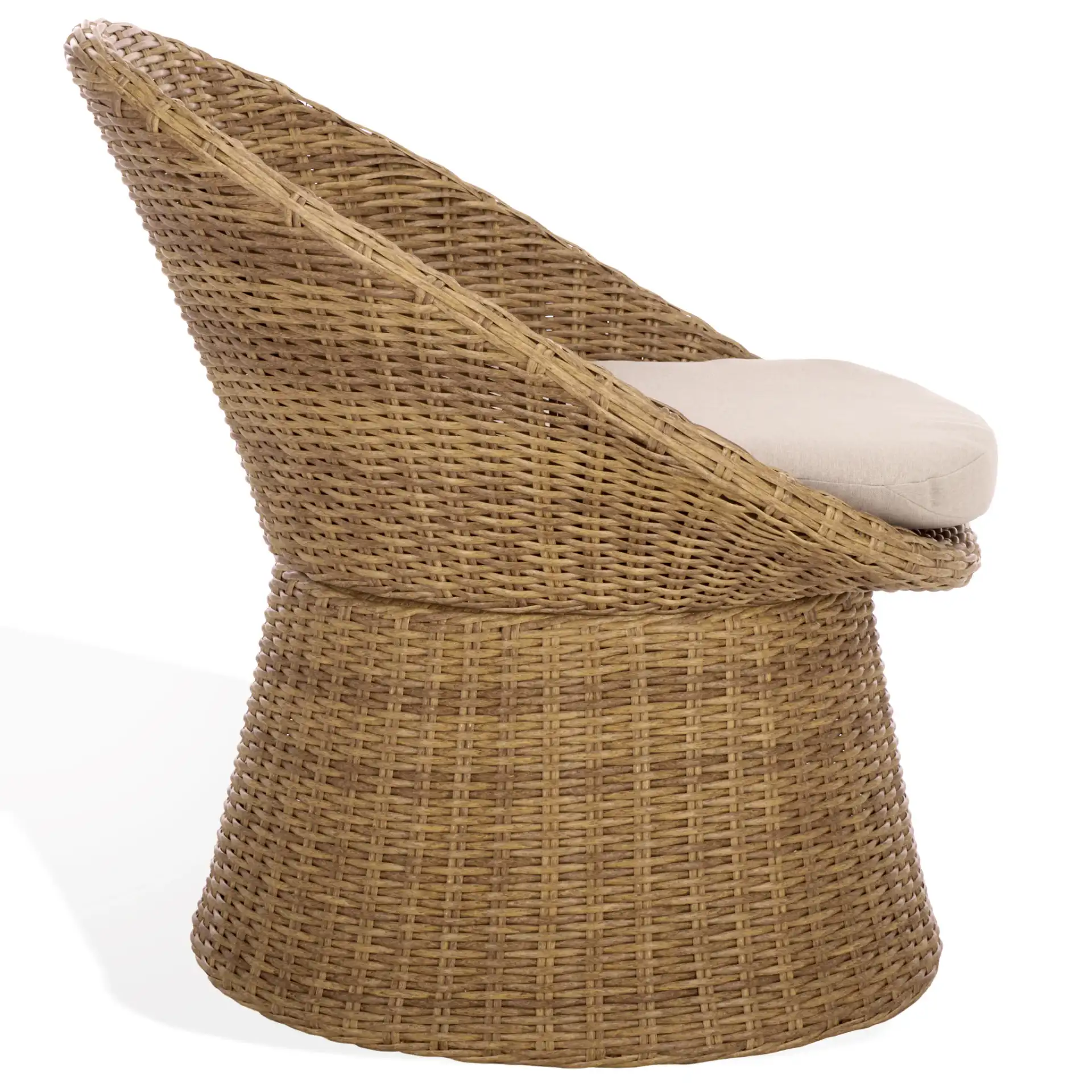 Lynsee Wicker Patio Chair in Natural, detail view