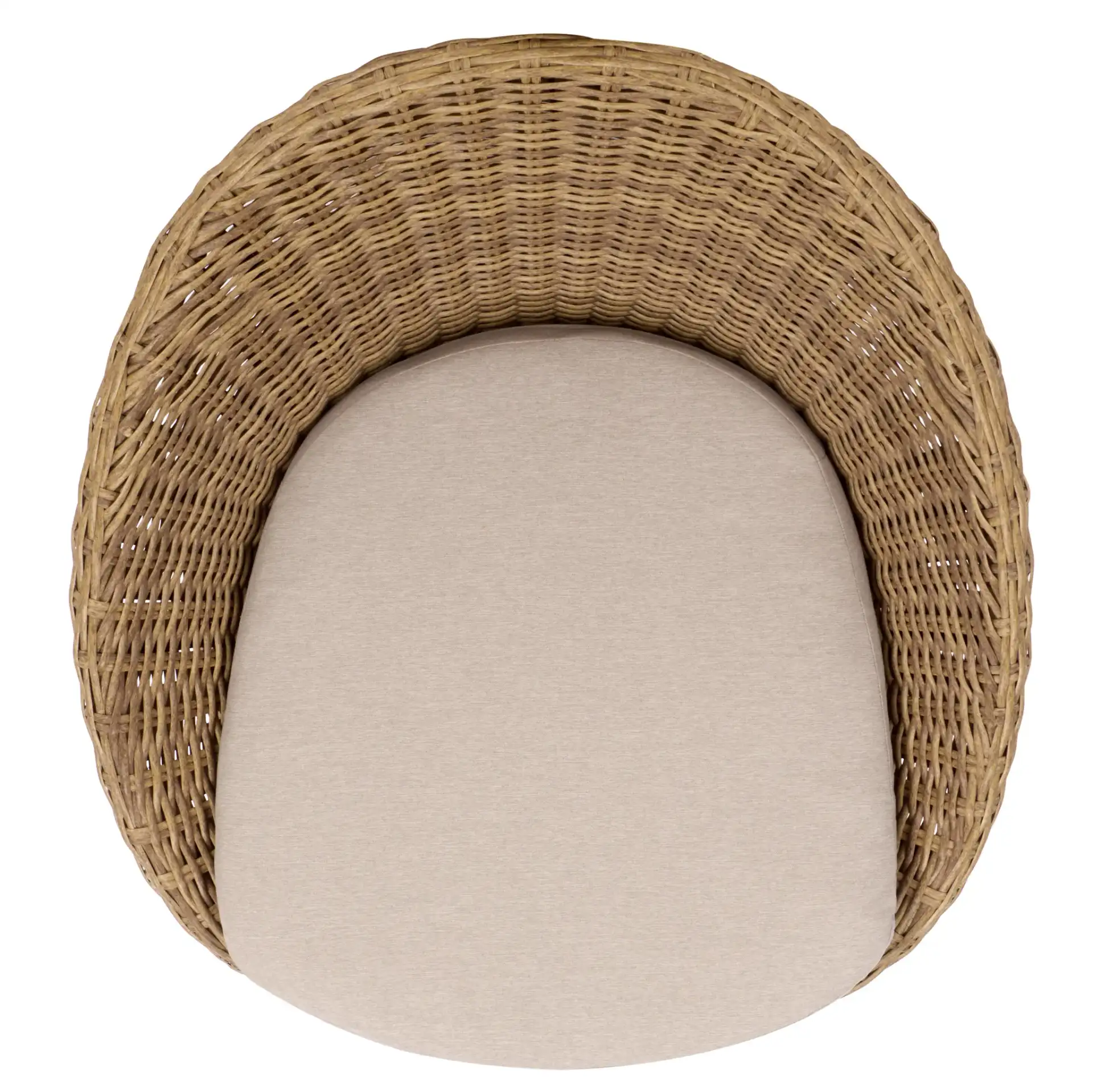 Lynsee Wicker Patio Chair in Natural, detail view