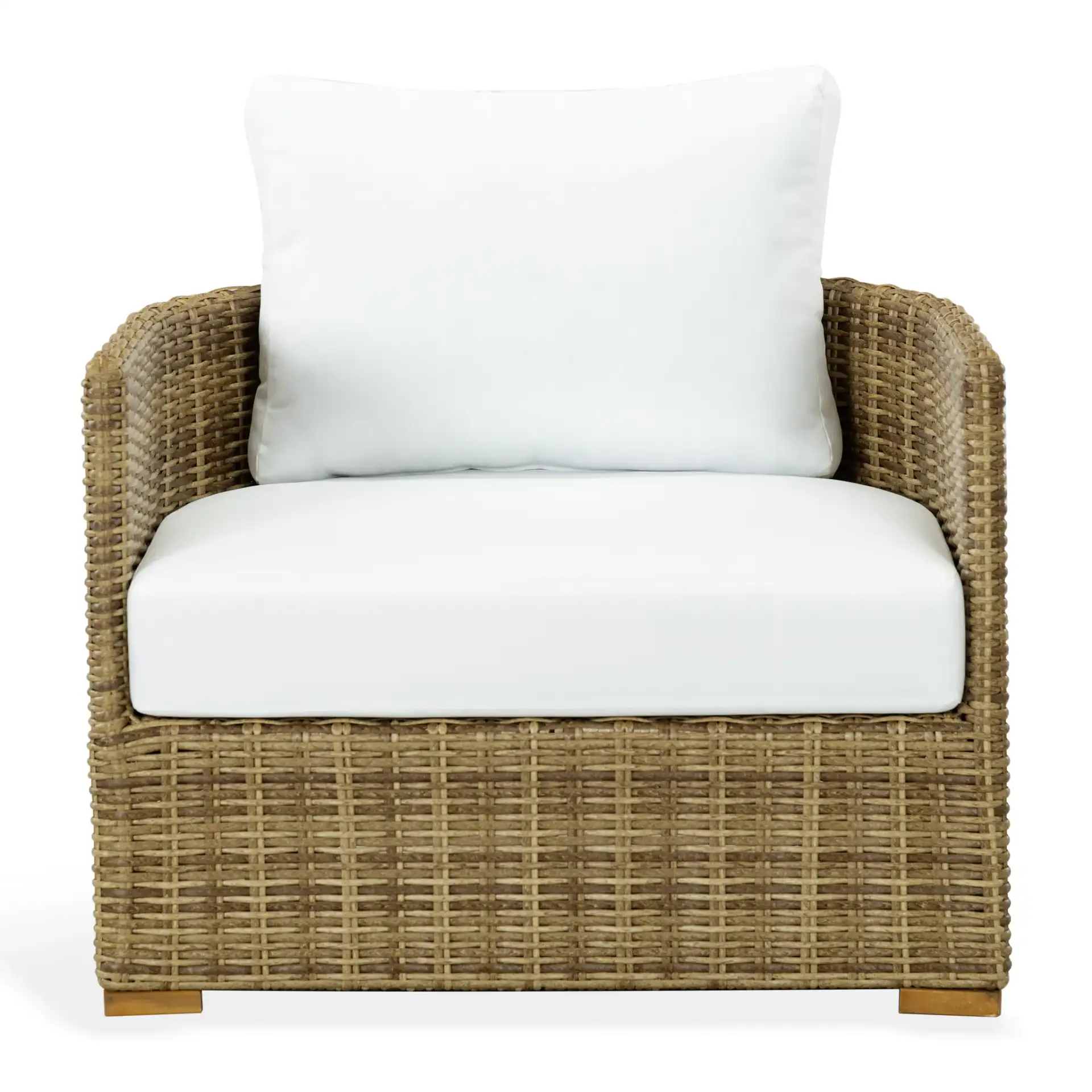 Anguilla Wicker Patio Chair in Dark Grey / White, detail view
