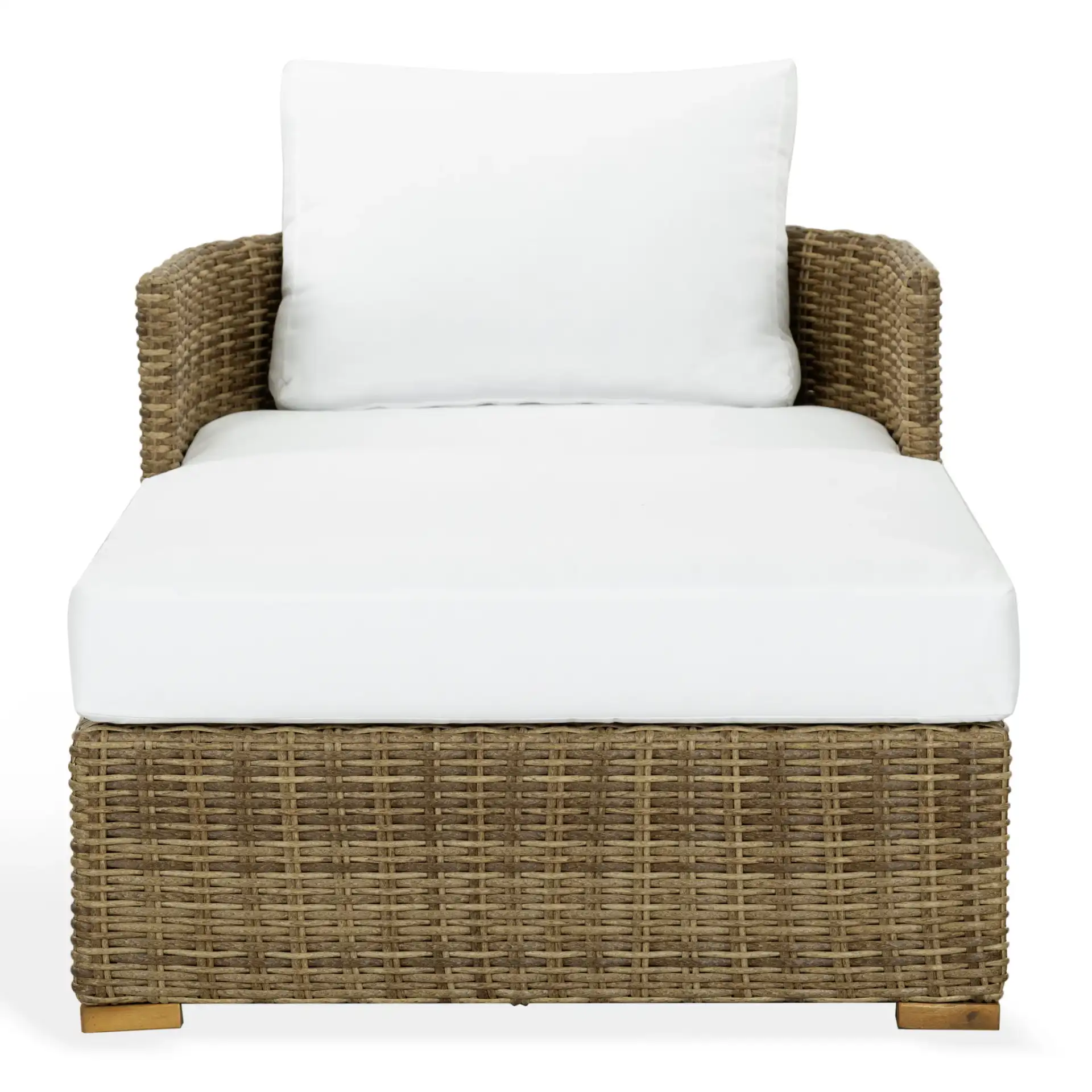 Anguilla Wicker Sunlounger in Dark Grey / White, detail view