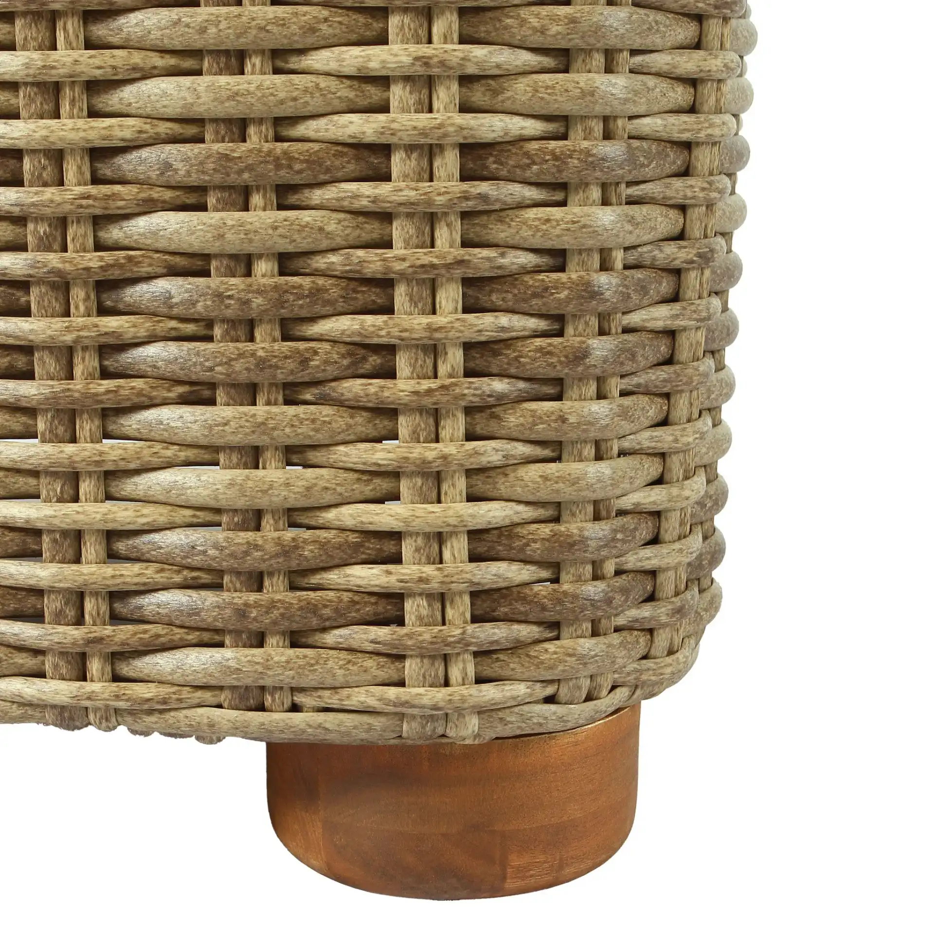 Melbourne Wicker Patio Coffee Table in Natural, detail view
