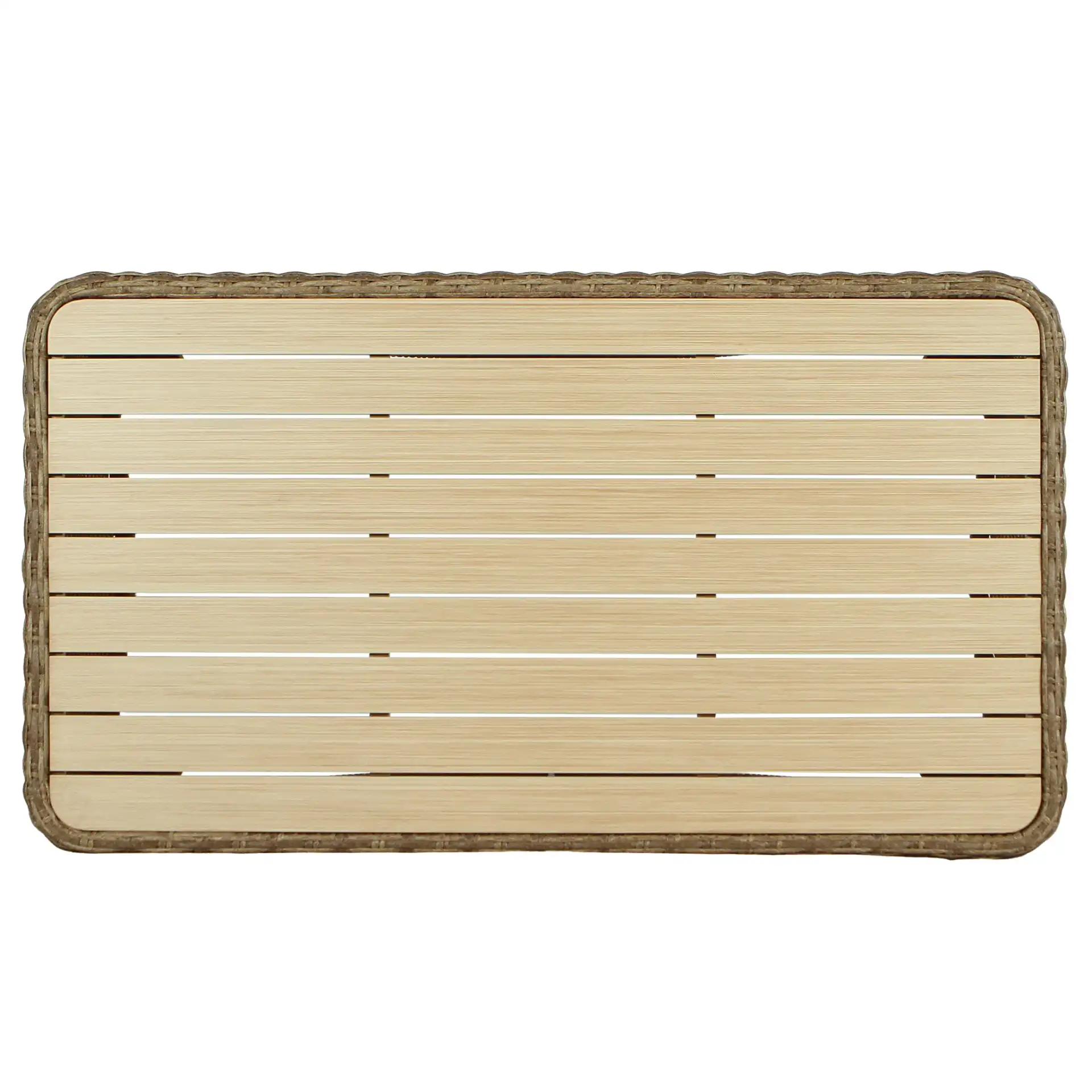 Melbourne Wicker Patio Coffee Table in Natural, detail view