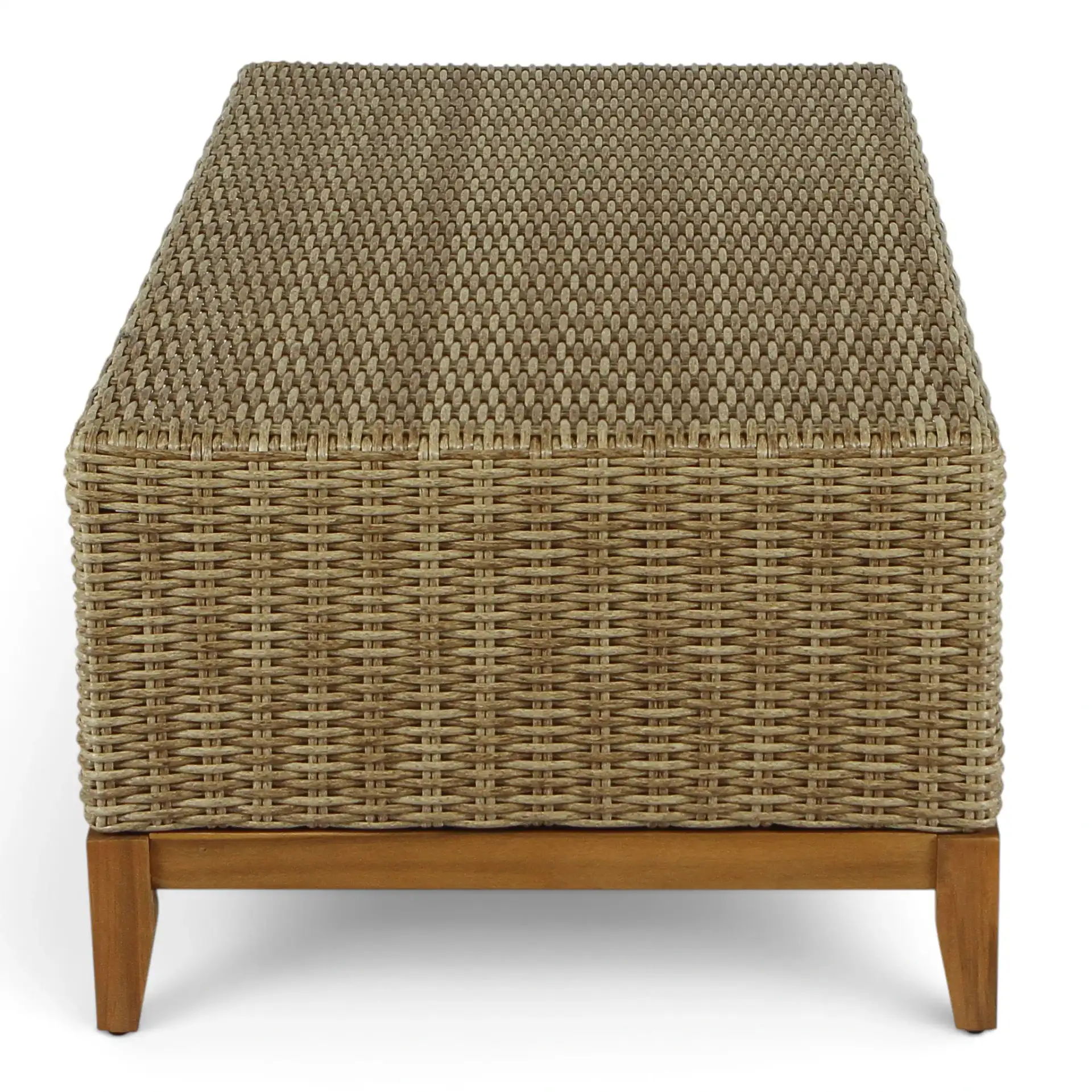 Pompeii Rattan Patio Coffee Table in Natural, detail view