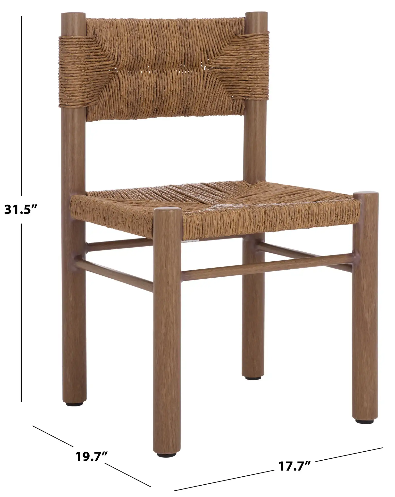 Romona Outdoor Dining Chair (Set of 2) in Brown, detail view