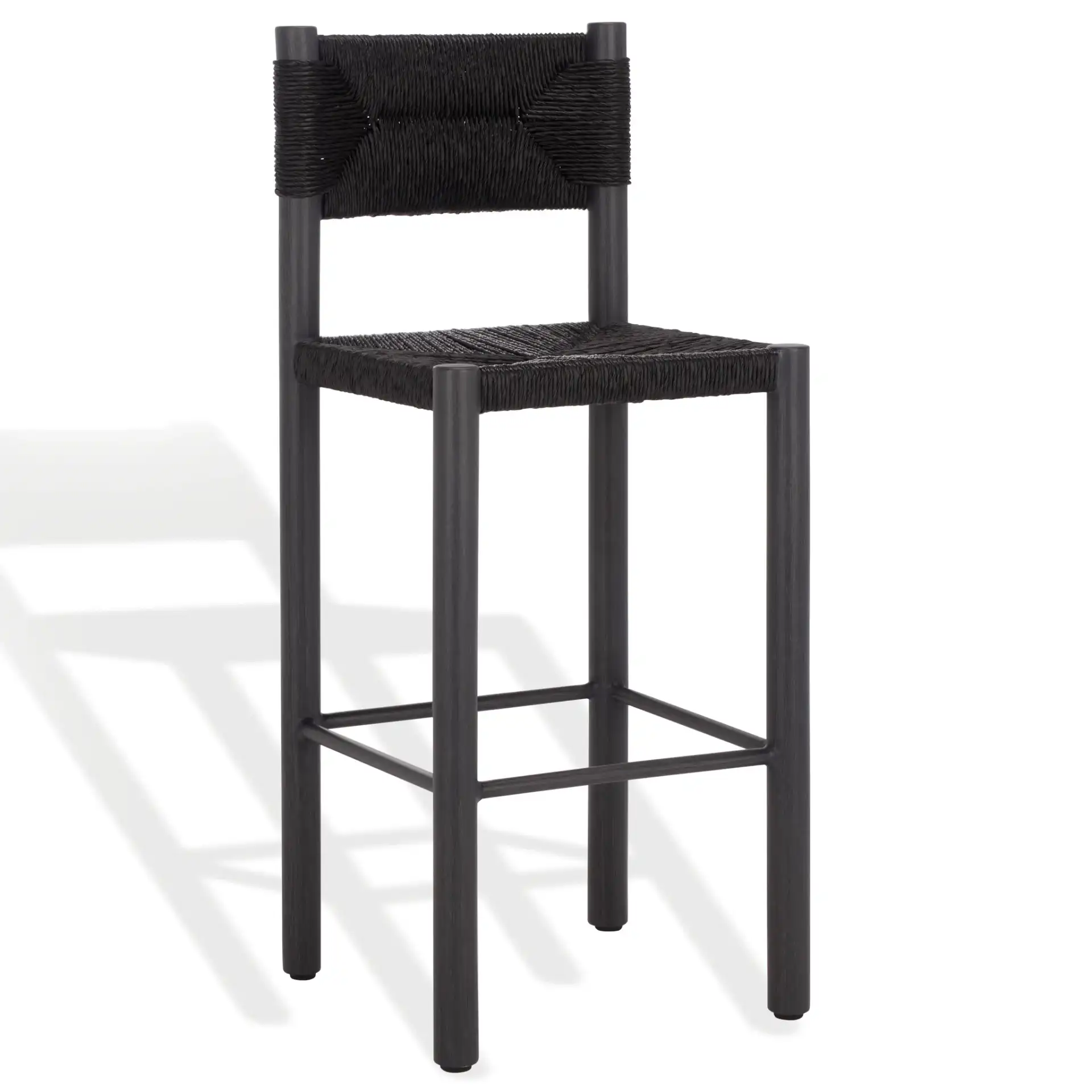 Romona Outdoor Barstool (Set of 2) in Black, detail view