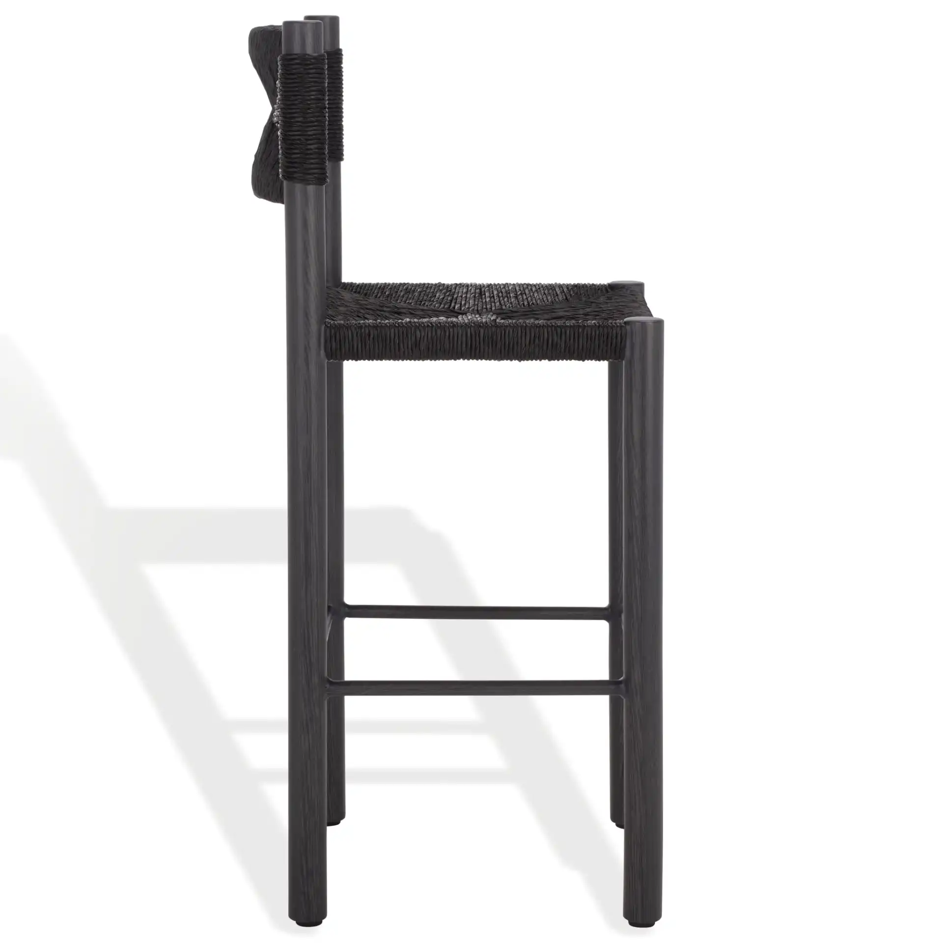 Romona Outdoor Barstool (Set of 2) in Black, detail view