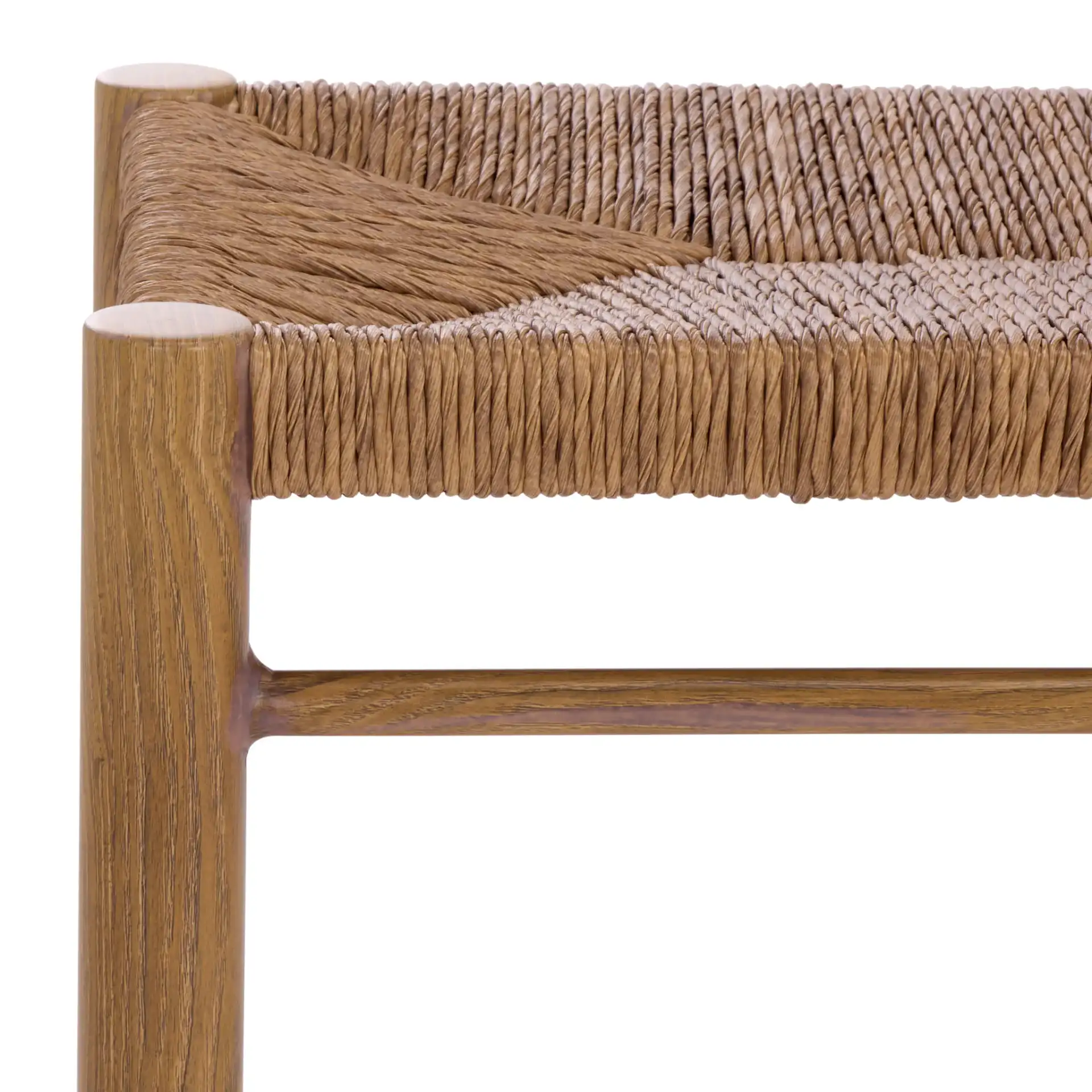 Romona Outdoor Bench in Natural in a styled room