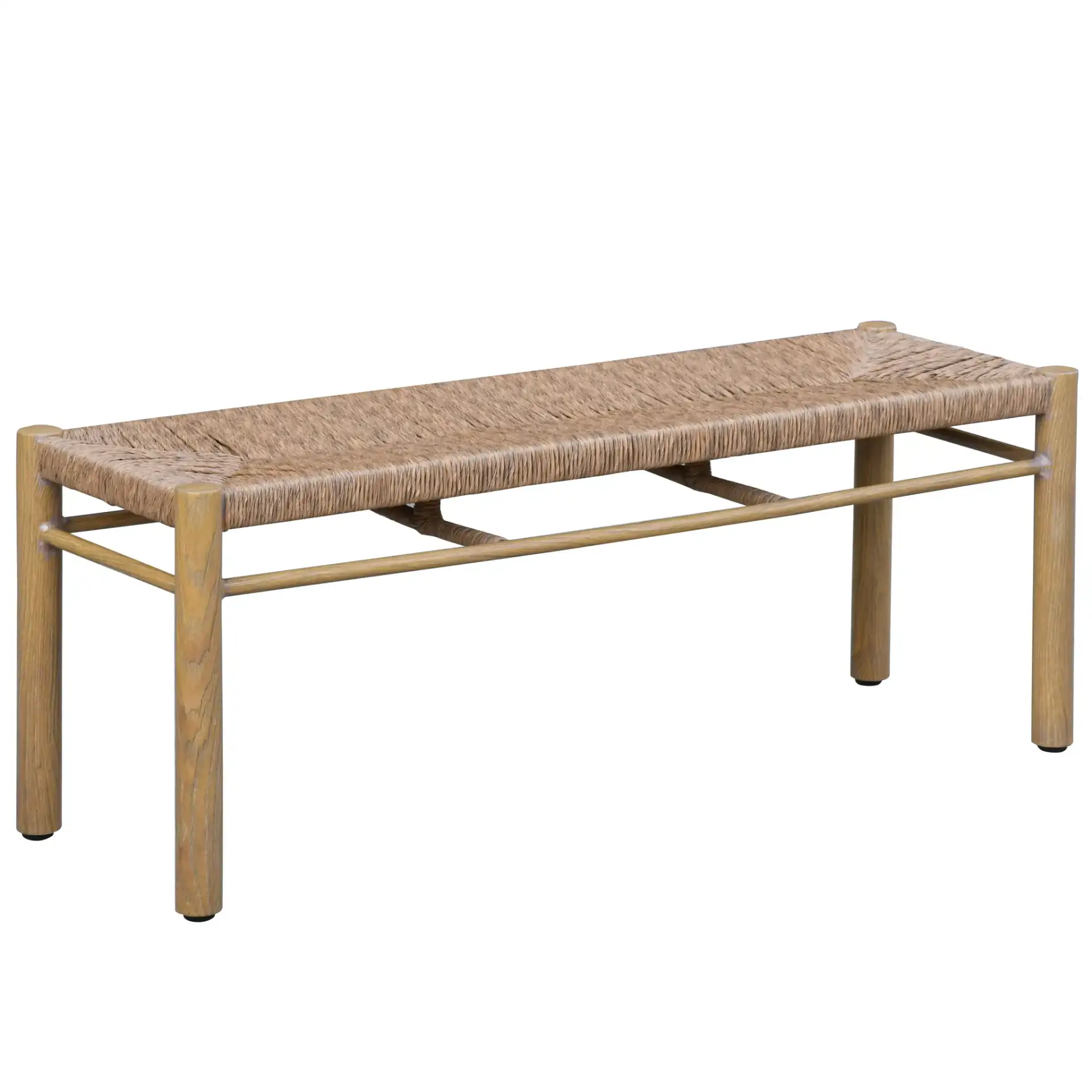 Romona Outdoor Bench in Natural, detail view