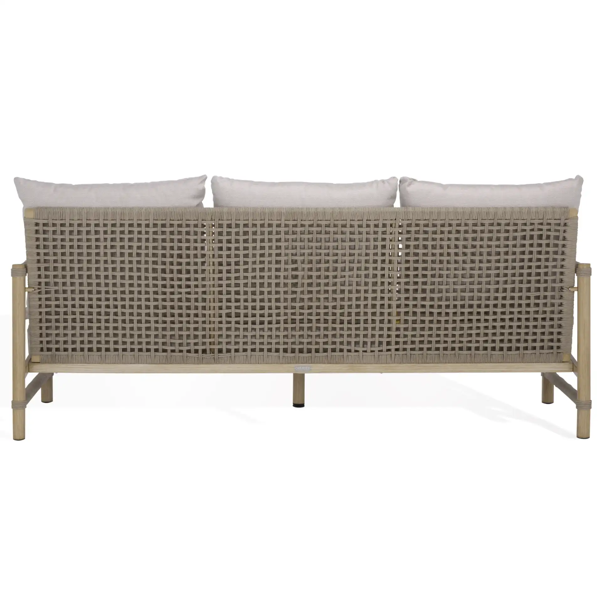 Dorianna Aluminum Patio Sofa in Sand / Beige, detail view