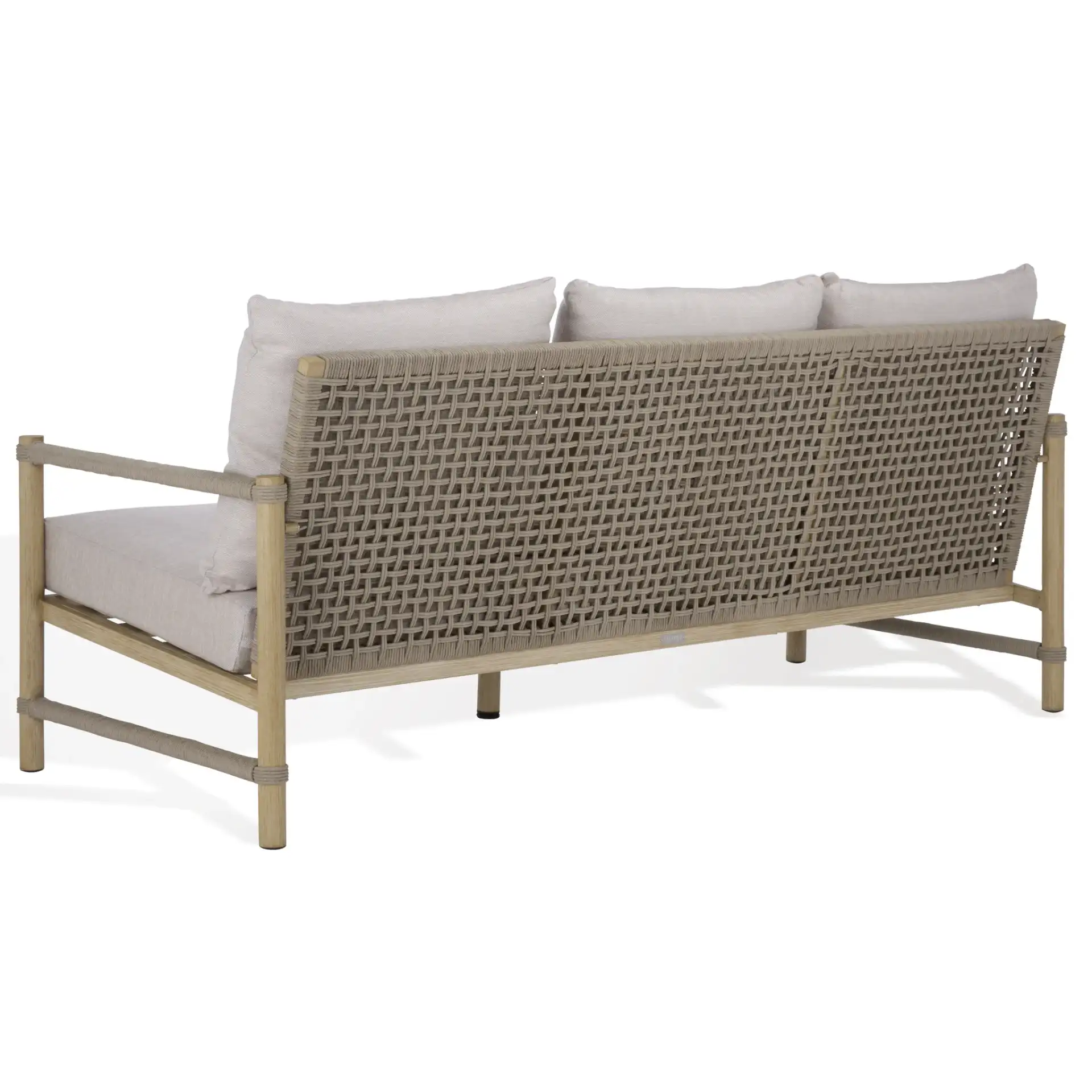 Dorianna Aluminum Patio Sofa in Sand / Beige, detail view