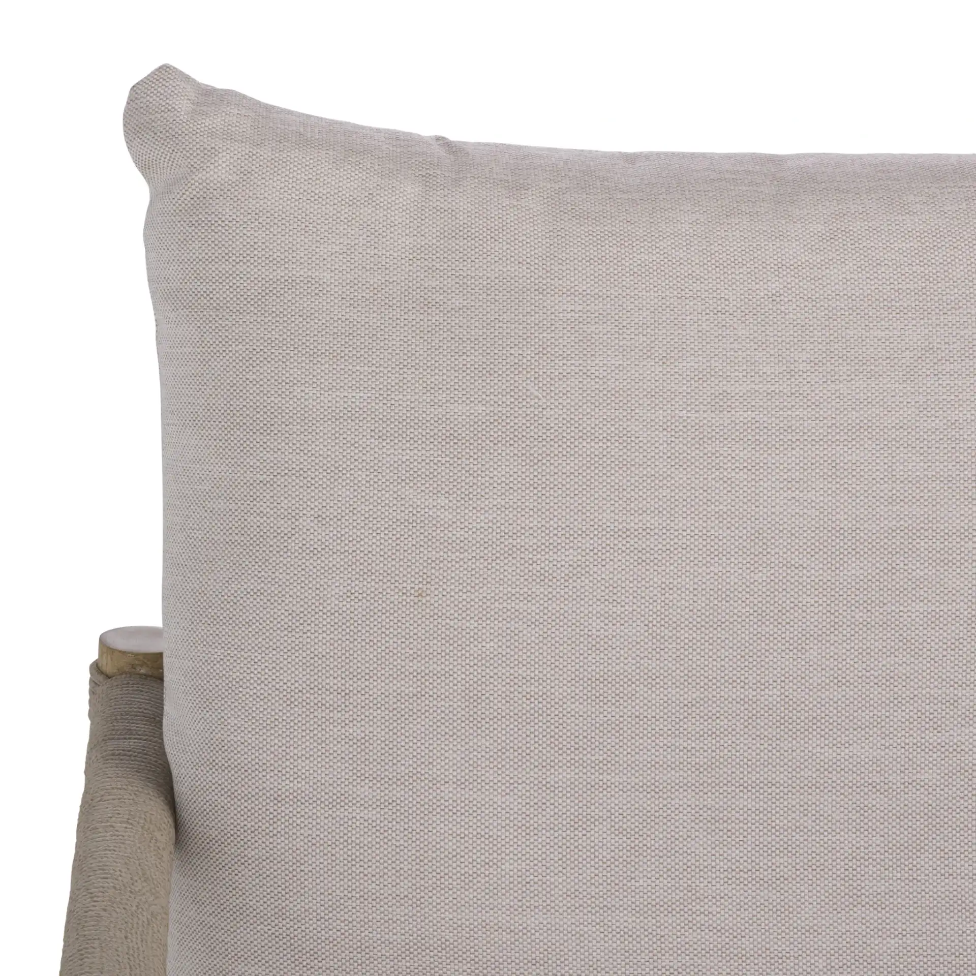 Dorianna Aluminum Patio Sofa in Sand / Beige in a styled room